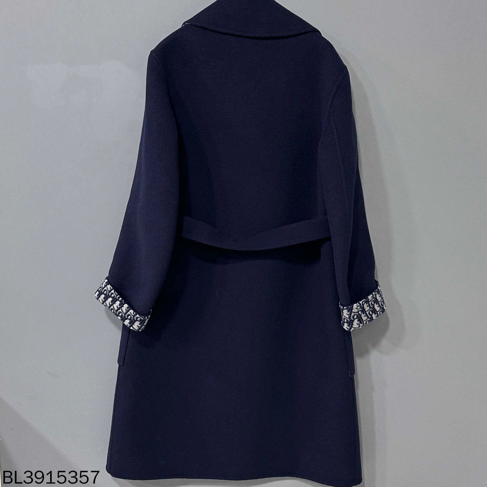 Dior Dior navy all-over print wool overcoat 34 98 New Size XS / US 0-2 / IT 36-38 - 3 Thumbnail