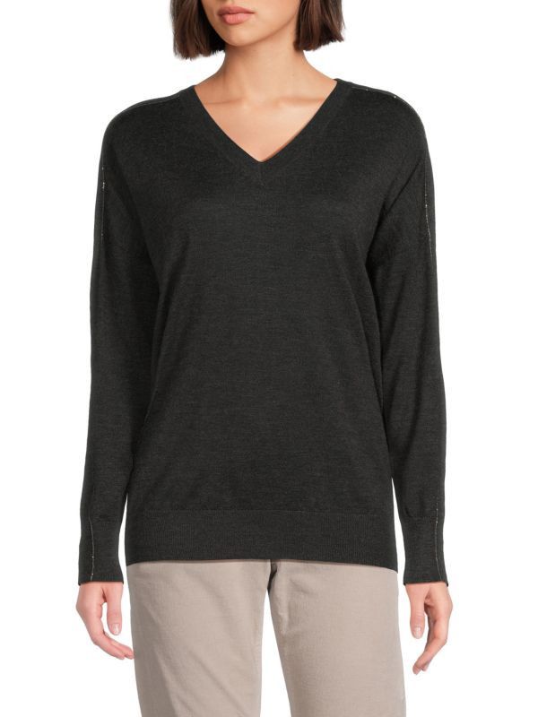 Brunello Cucinelli o1y0825 Cashmere Blend Sweater in Black Size S / US 4 / IT 40 - 2 Thumbnail