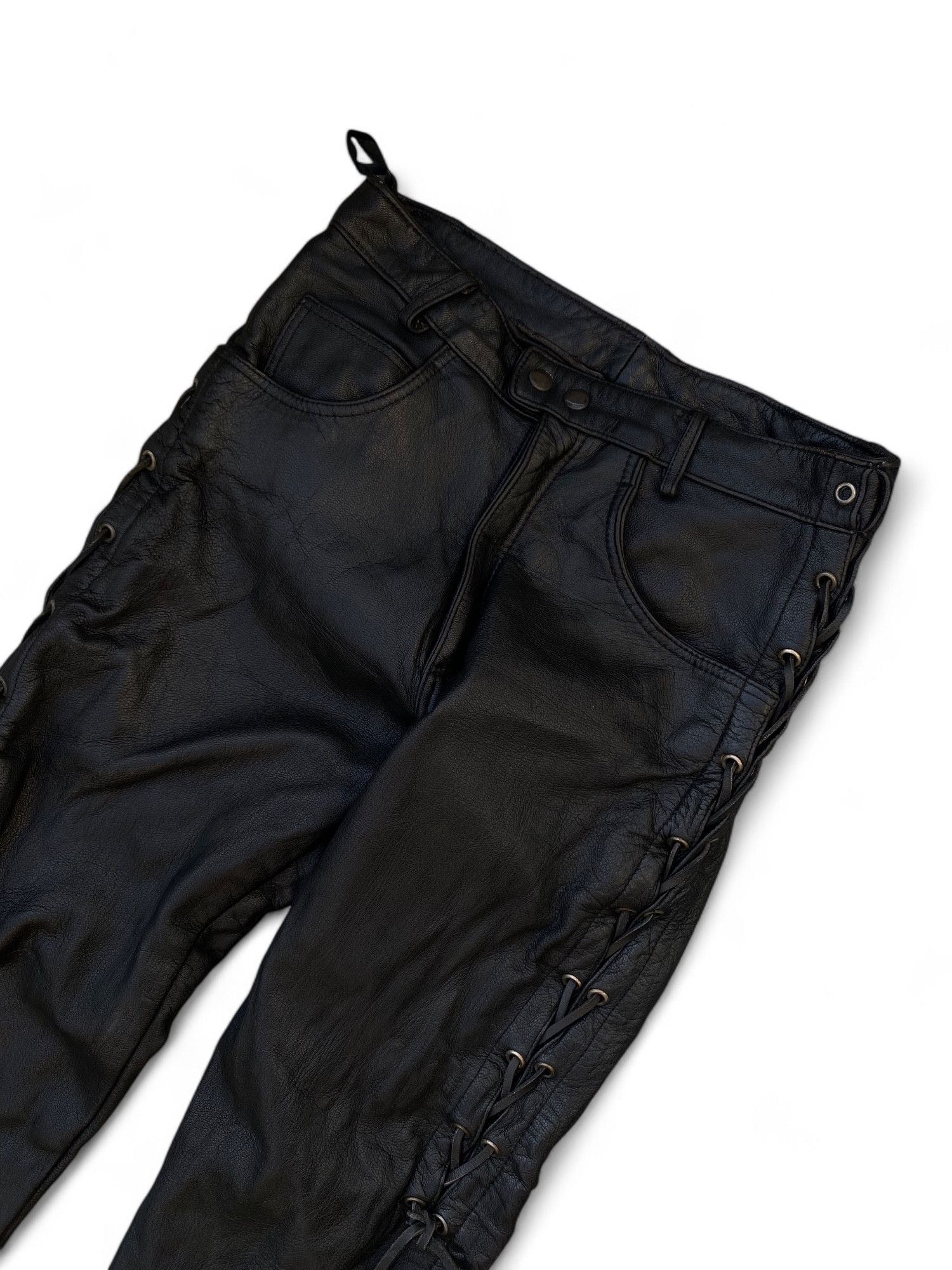 Genuine Leather × Vintage Vintage Japanese Leather Bondage Skinny Motorcycle Pants Size 32" / US 10 / IT 46 - 3 Thumbnail