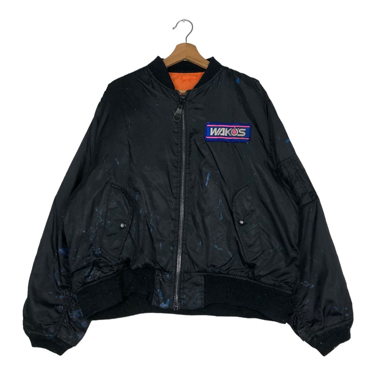 Vintage 🔥VINTAGE BOMBER JACKET MA-1 RACING DUNLOP WAKOS BIG LOGO Size US L / EU 52-54 / 3 - 6 Thumbnail