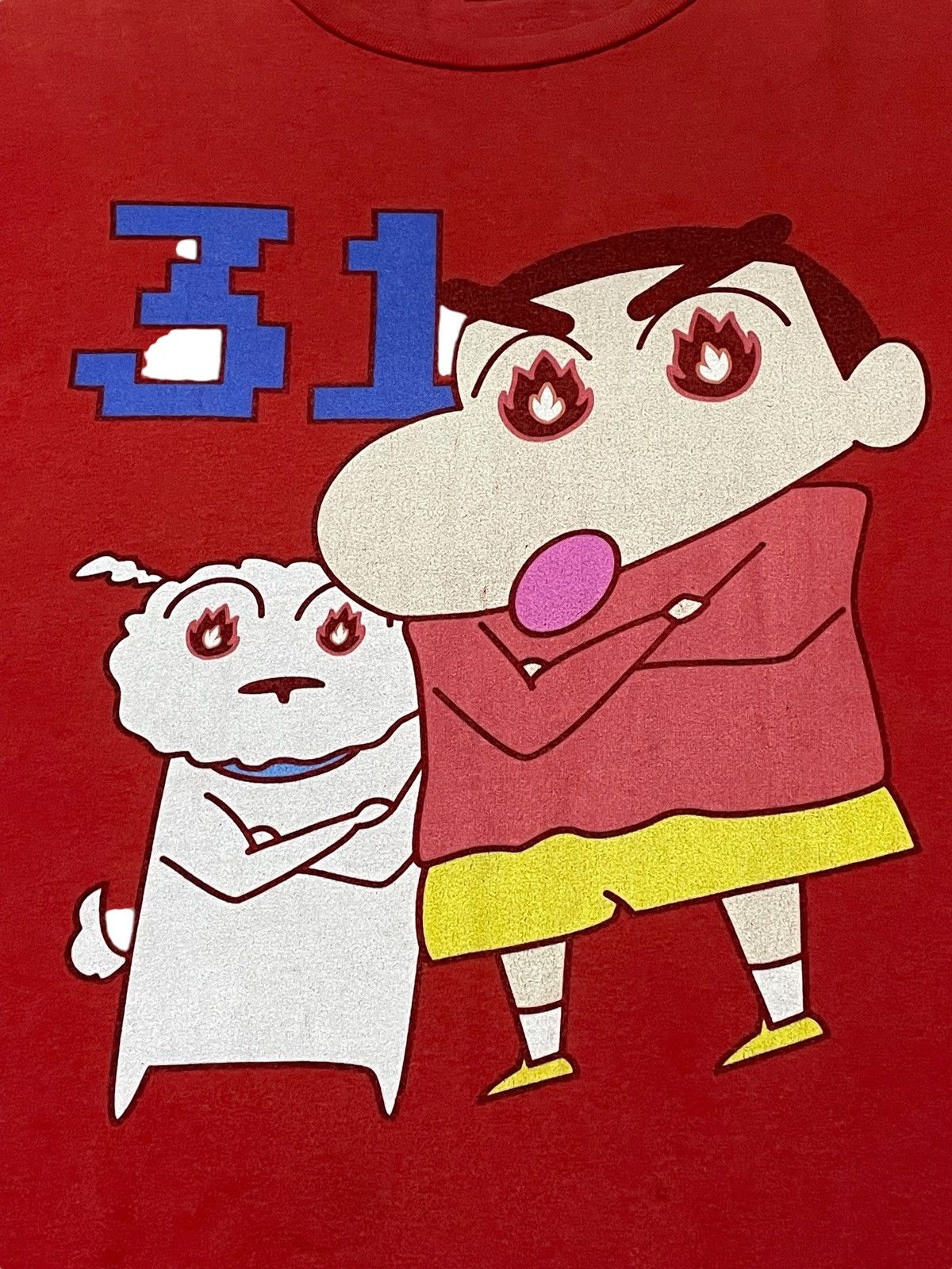 Anime × Cartoon Network × Vintage Vintage 90s Crayon Shinchan Action Kamen Rare Tshirt Size US L / EU 52-54 / 3 - 4 Thumbnail