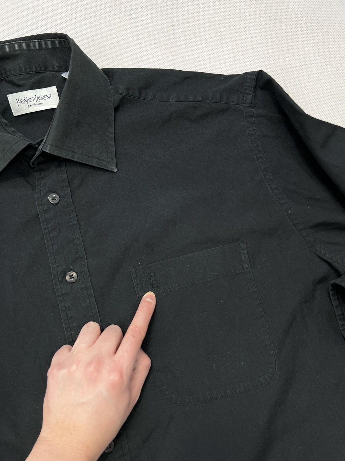 Yves Saint Laurent Shirt Yves Saint Laurent YSL Black Small Logo Size US XL / EU 56 / 4 - 2 Thumbnail