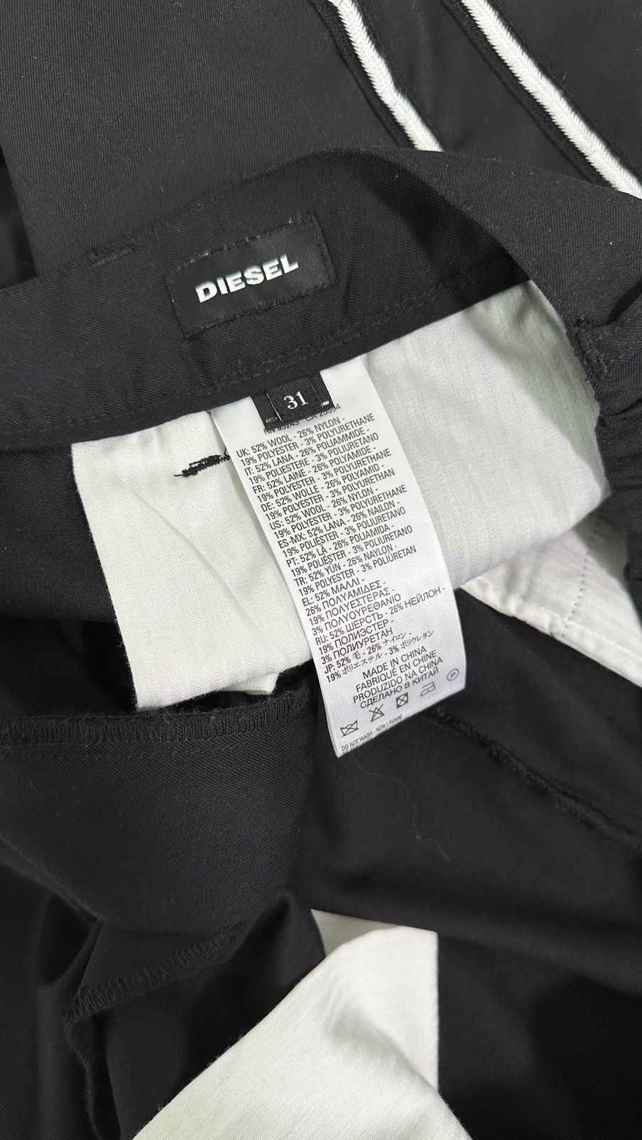 Diesel DIESEL P-Empire Black Trousers Jogger Pants Size US 31 - 7 Thumbnail