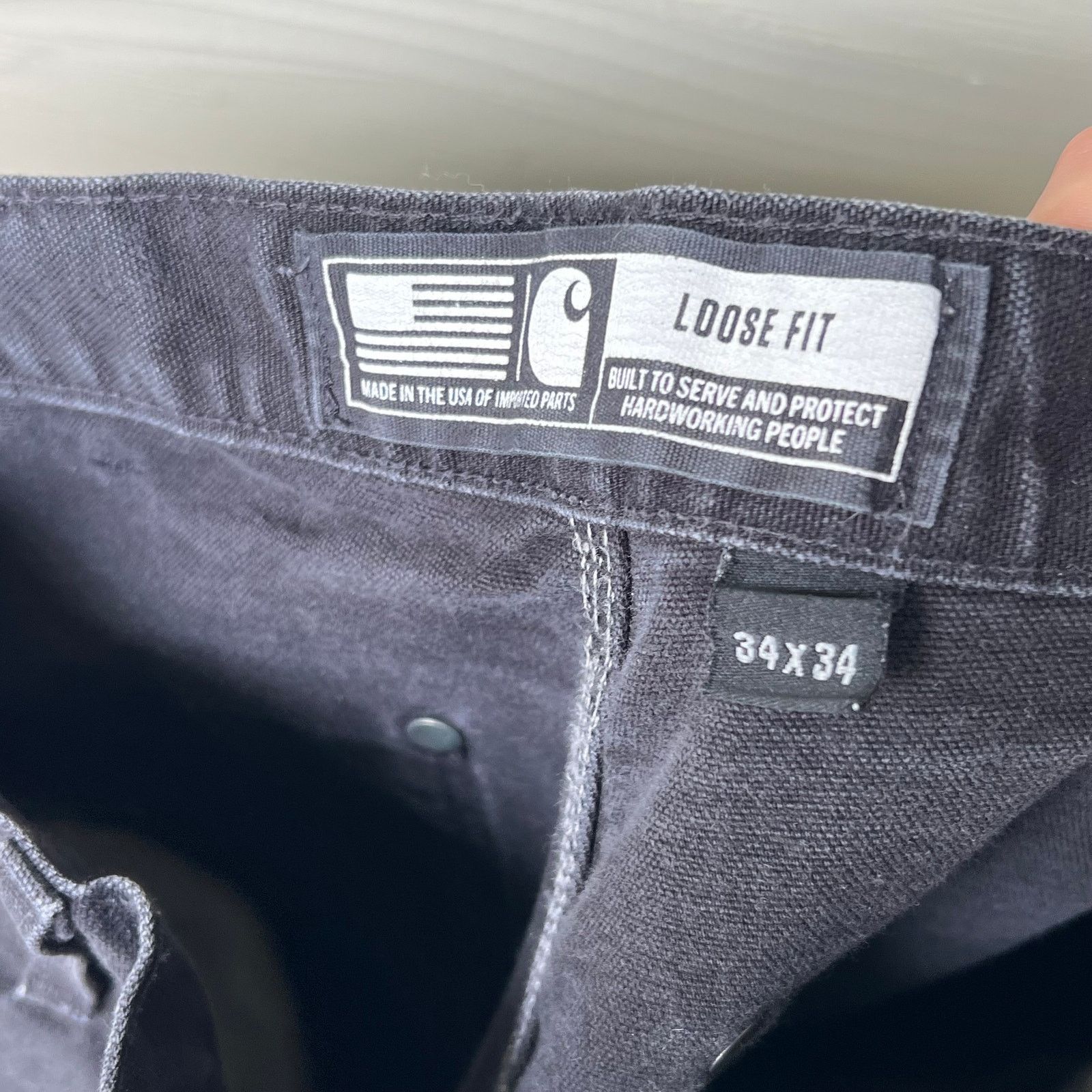 Carhartt × Vintage Carhartt black double knee work wear carpenter pants Size US 33 - 7 Thumbnail