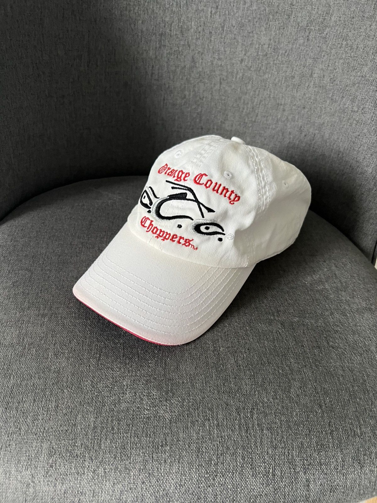 Vintage Orange County Choppers Cap, White Red with Logo, OSFM Size ONE SIZE - 9 Thumbnail