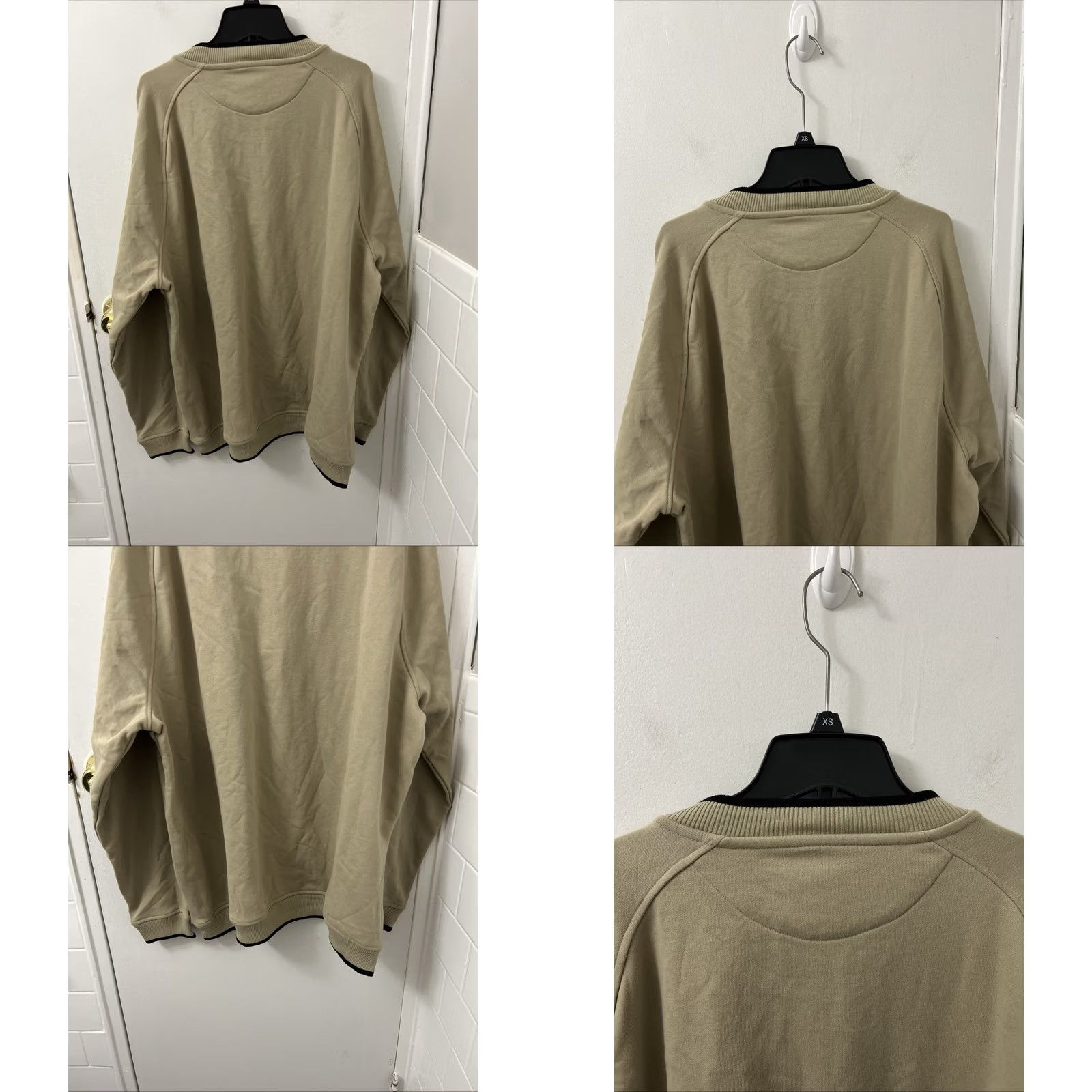 Alfani VINTAGE Alfani Sweatshirt Mens 2XL Beige Henley Baseball Pullover L/S NWT Size US XXL / EU 58 / 5 - 8 Thumbnail