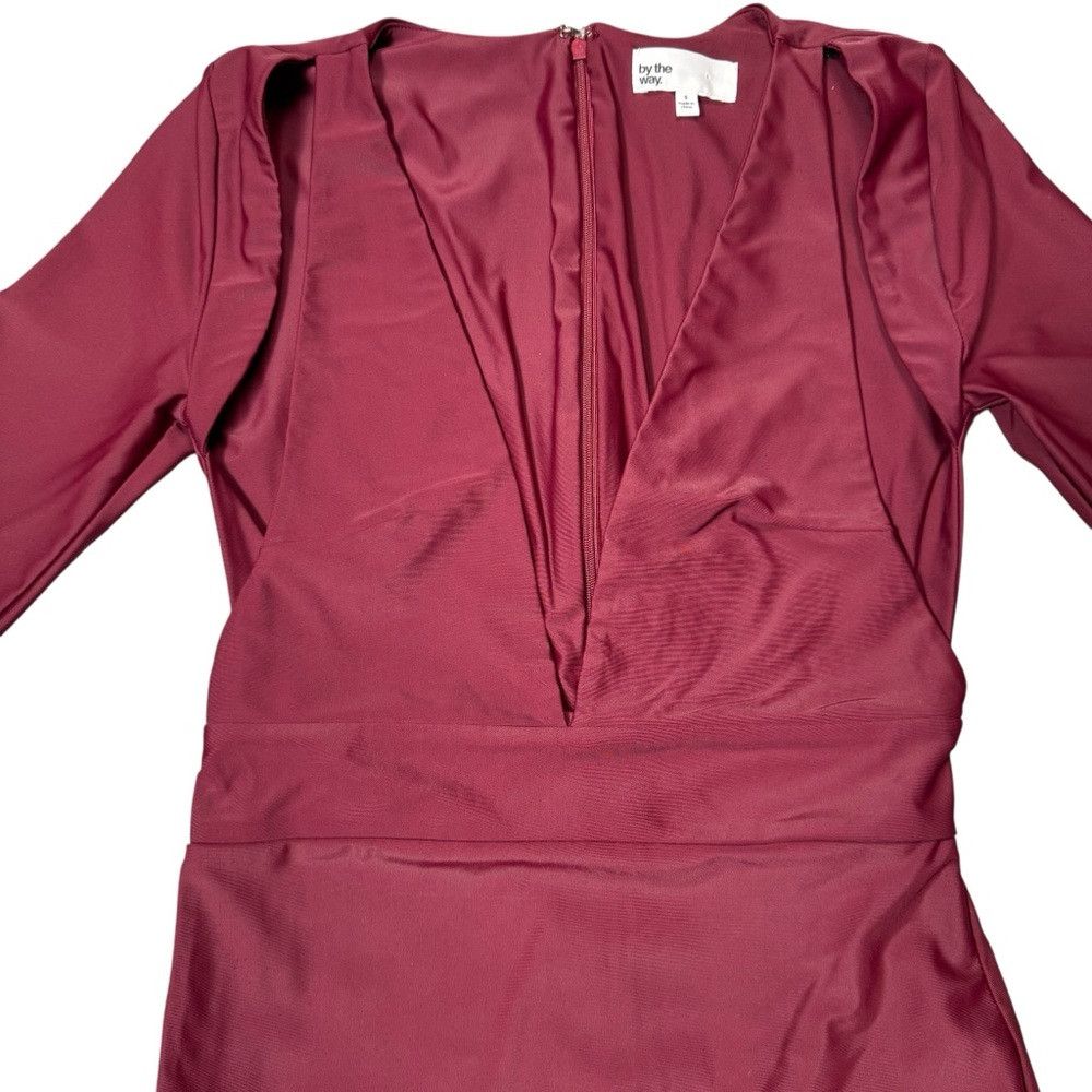 Other By The Way. Cut Out Long Sleeve Wine Mini Dress Size S Size S / US 4 / IT 40 - 6 Thumbnail