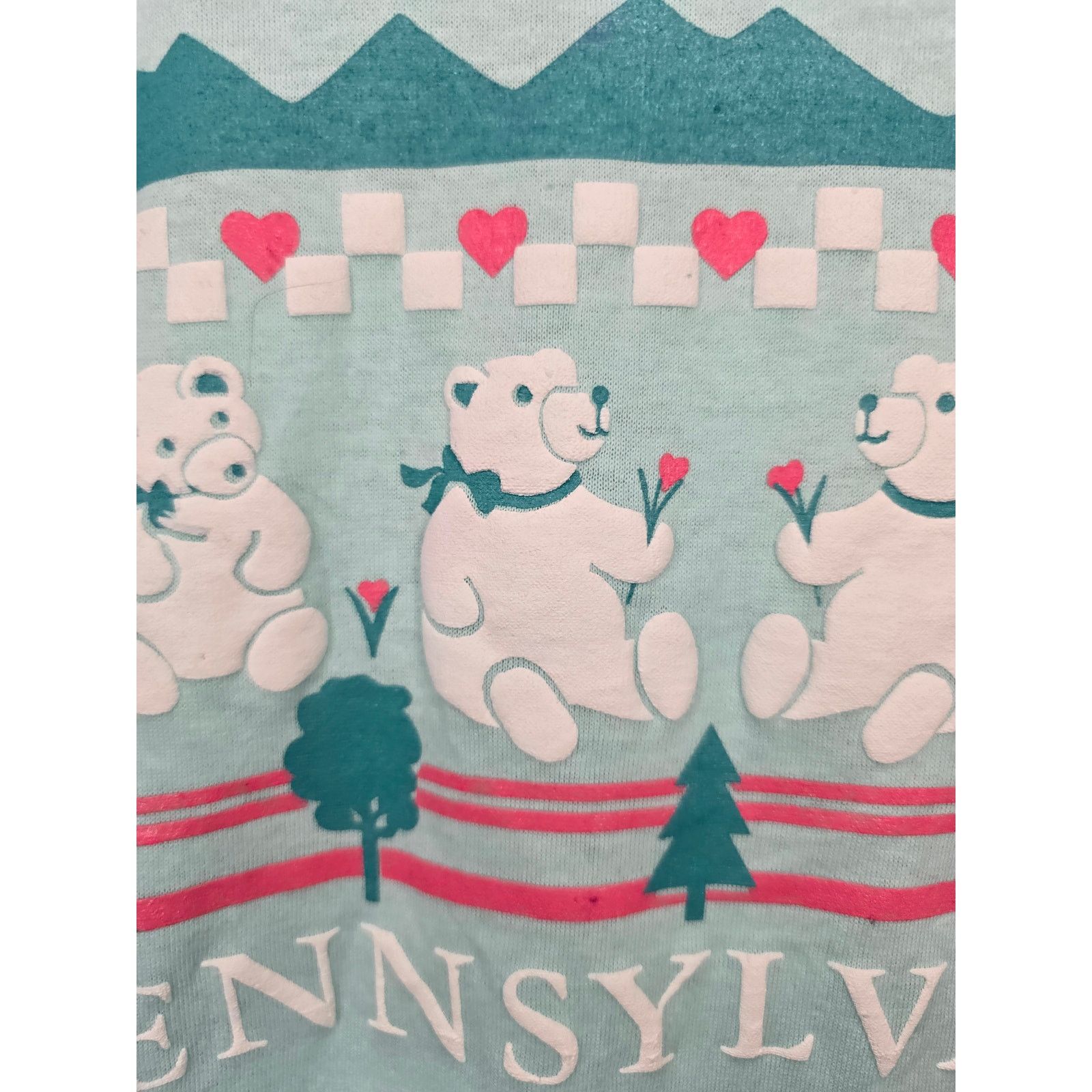 Jerzees Vintage Pennsylvania Shirt Cottagecore Teddy Bear Tee 1980s Size US M / EU 48-50 / 2 - 3 Thumbnail