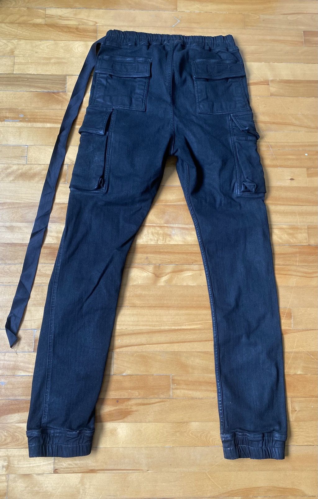Rick Owens Drkshdw Mastadon Cut Waxed Cargo Joggers Size US 30 / EU 46 - 2 Thumbnail