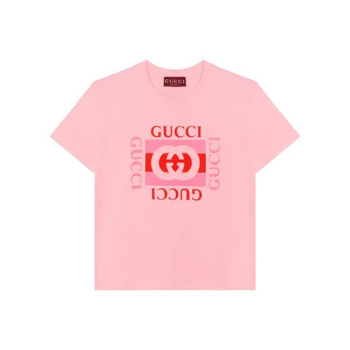 Gucci Gucci Logo Print Pink T-Shirt for Women-2507 Size S / US 4 / IT 40 - 7 Thumbnail
