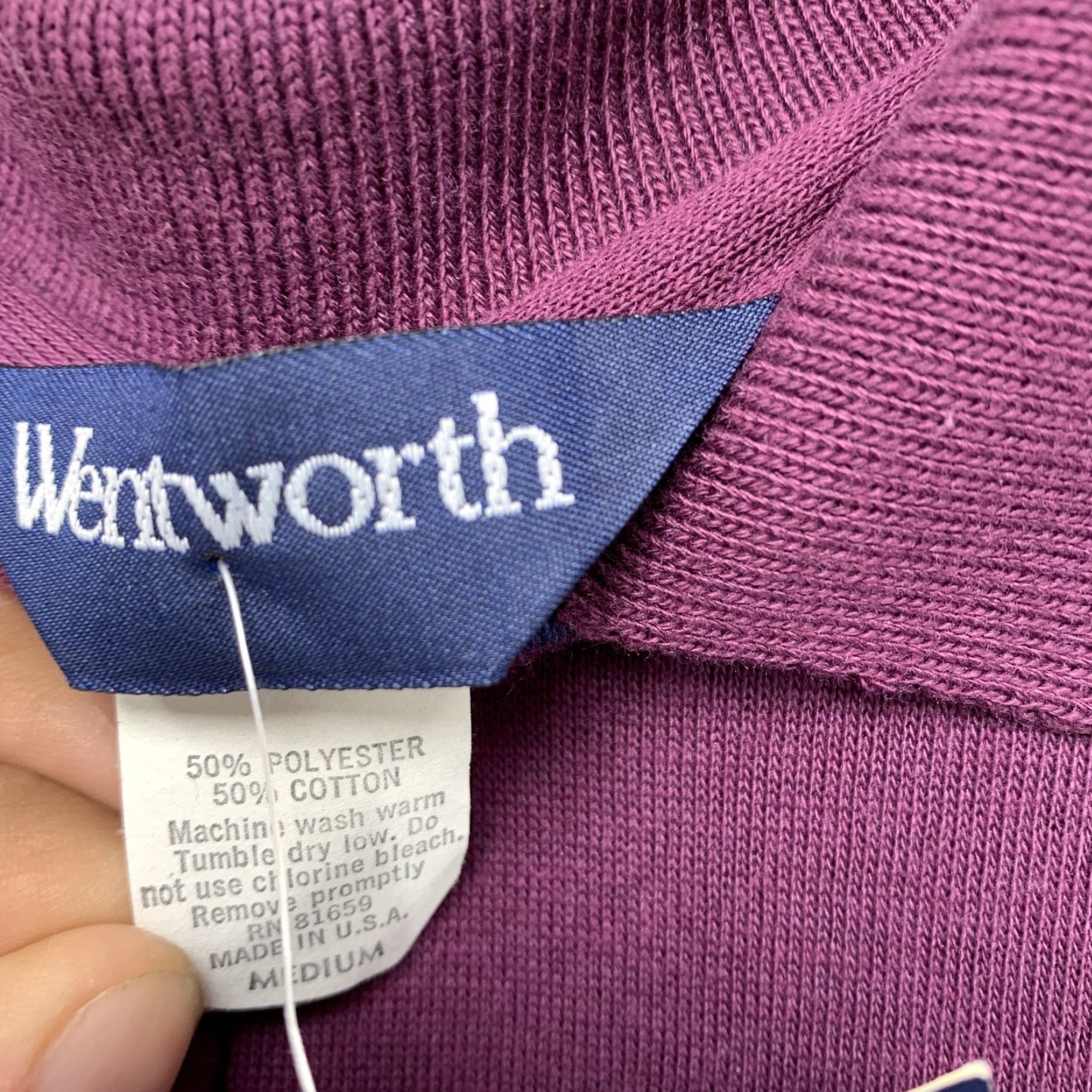 Vintage VINTAGE Wentworth Polo Shirt Men Medium Purple Striped Cotton Made USA Polo Shirt Adult Medium Purple Striped 90s Mens Size US M / EU 48-50 / 2 - 5 Thumbnail