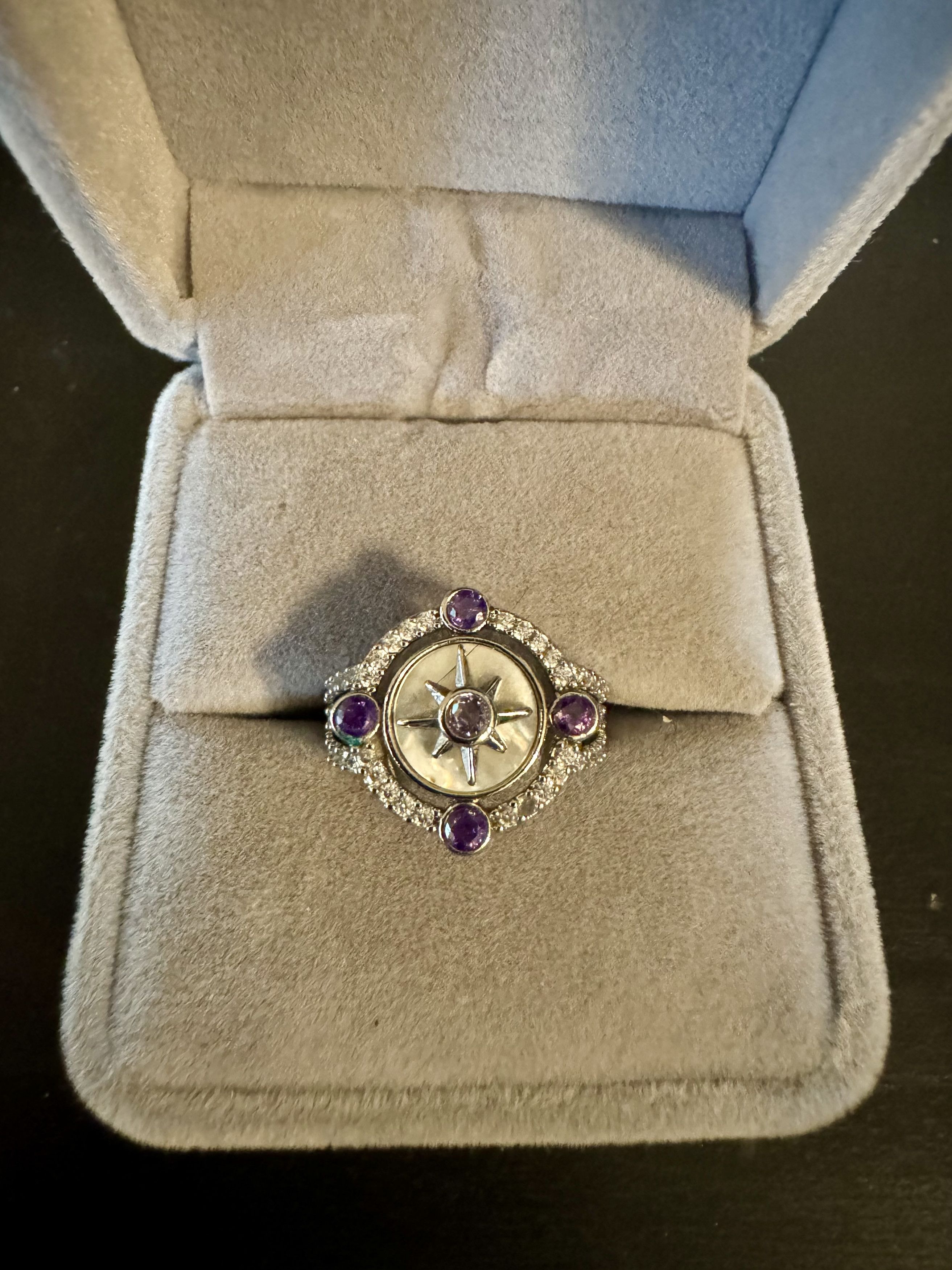 Bomb Party Rhodium Plated Compass Ring Size ONE SIZE - 1 Preview