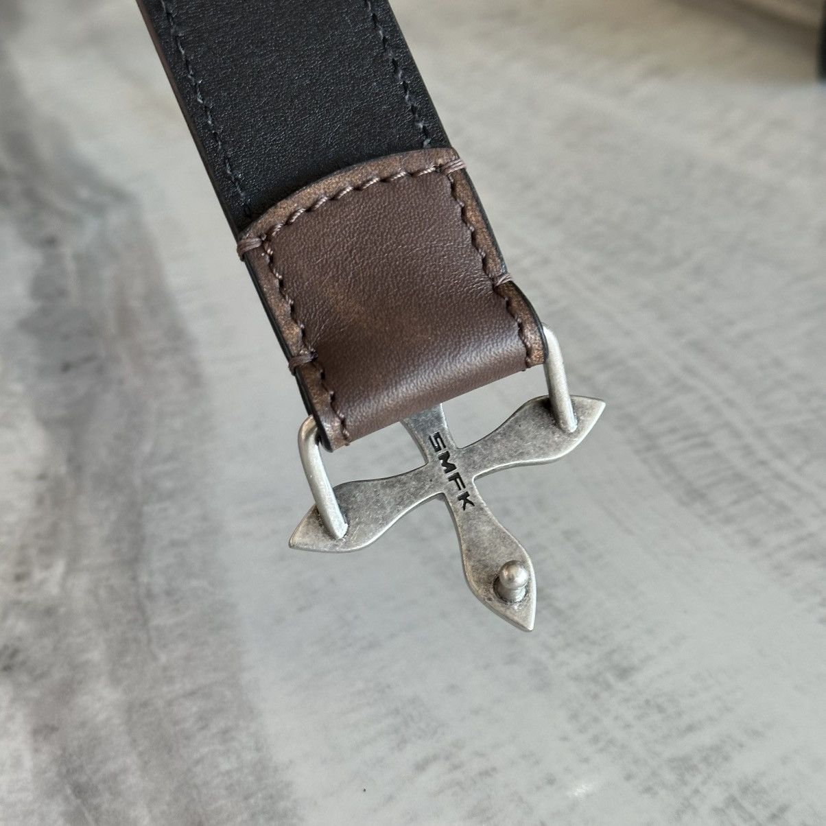 SMFK SMFK Compass Totem Handcrafted Patina Leather Belt Size ONE SIZE - 3 Thumbnail