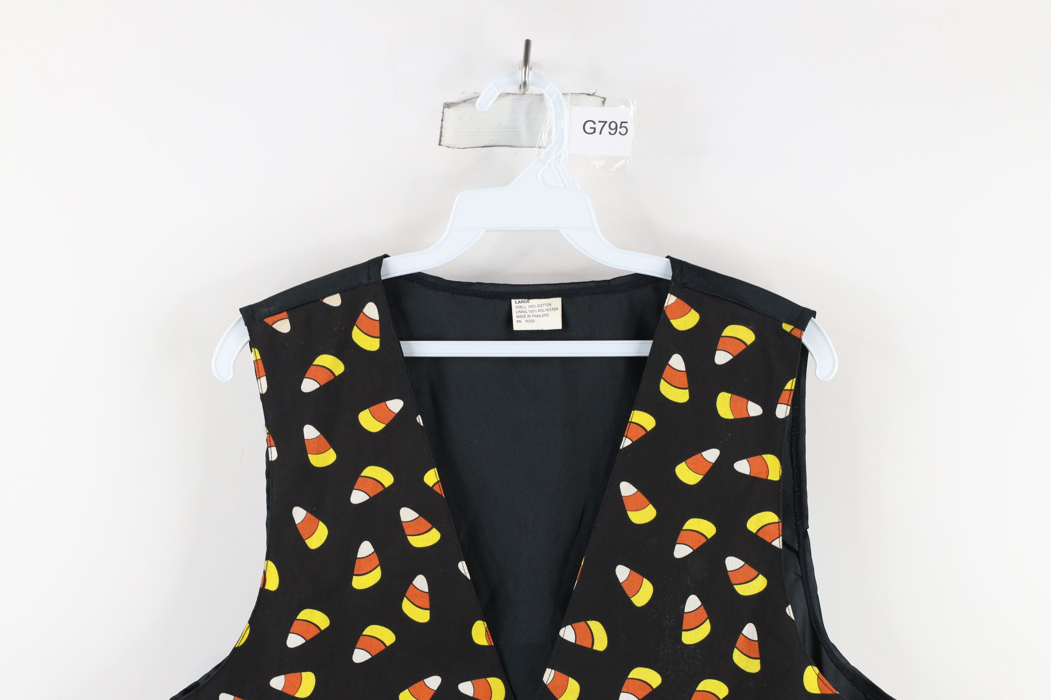 Vintage Vintage 90s Streetwear Candy Corn Tie Back Vest Jacket Size L / US 10 / IT 46 - 2 Thumbnail