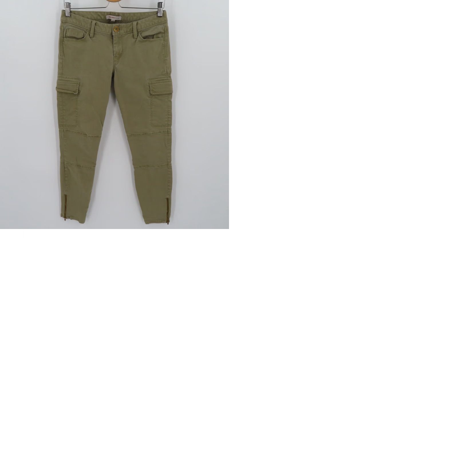 Banana Republic Banana Republic Heritage Womens Pants Cargo Skinny 27 Green Pockets Zip Hem Front Flat Front Regular Regular Size Green Cargo Pants Womens Size 27" / US 4 / IT 40 - 9 Thumbnail
