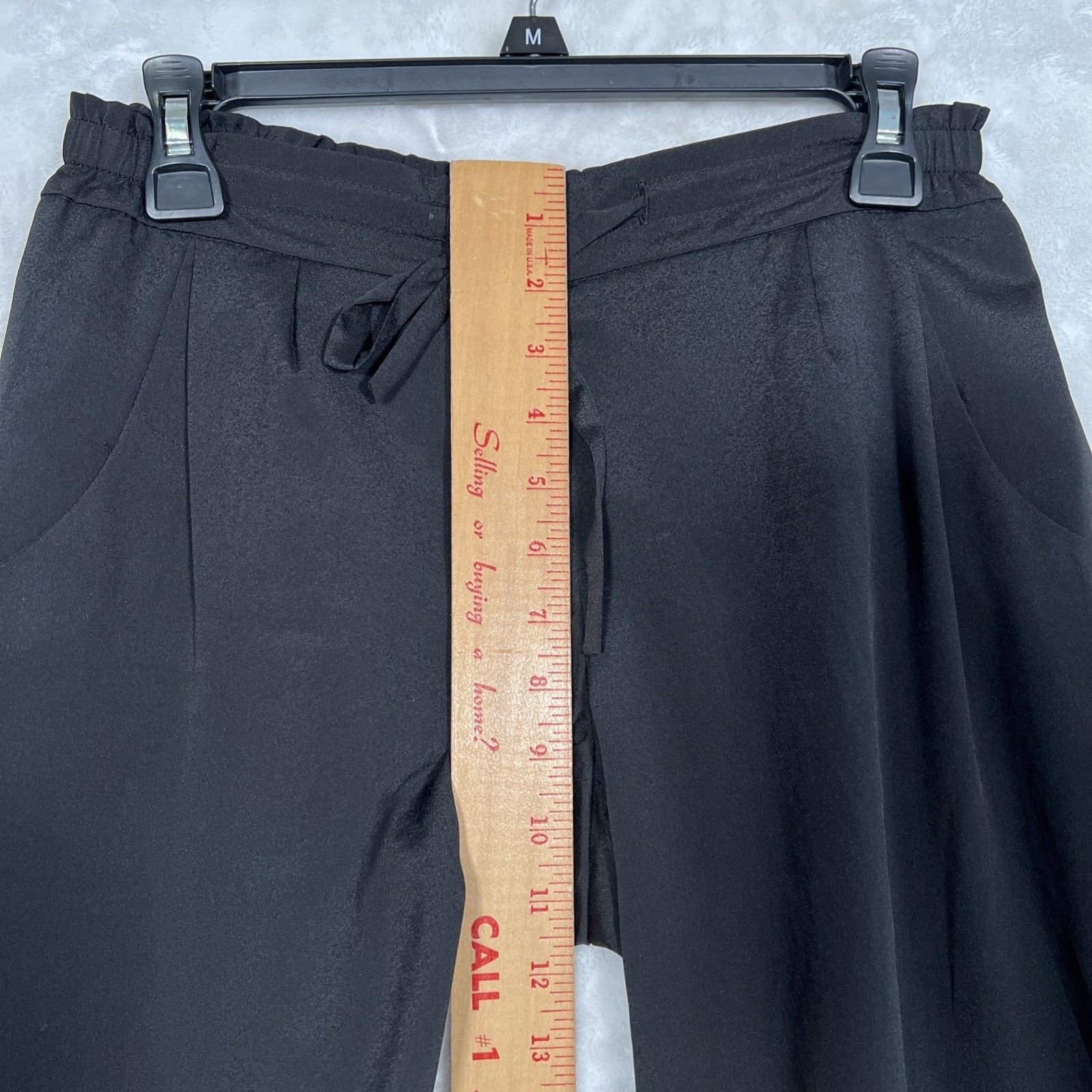 Apt. 9 NWT Apt.9 Black Tie Waist Pull-On Pleated Soft Dress Pants Size 25" / US 0 / IT 36 - 4 Thumbnail