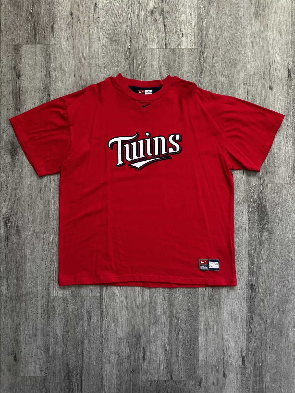 Nike Vintage 90s Nike MLB Minnesota Twins Baseball Center Check Size US XL / EU 56 / 4 - 1 Thumbnail