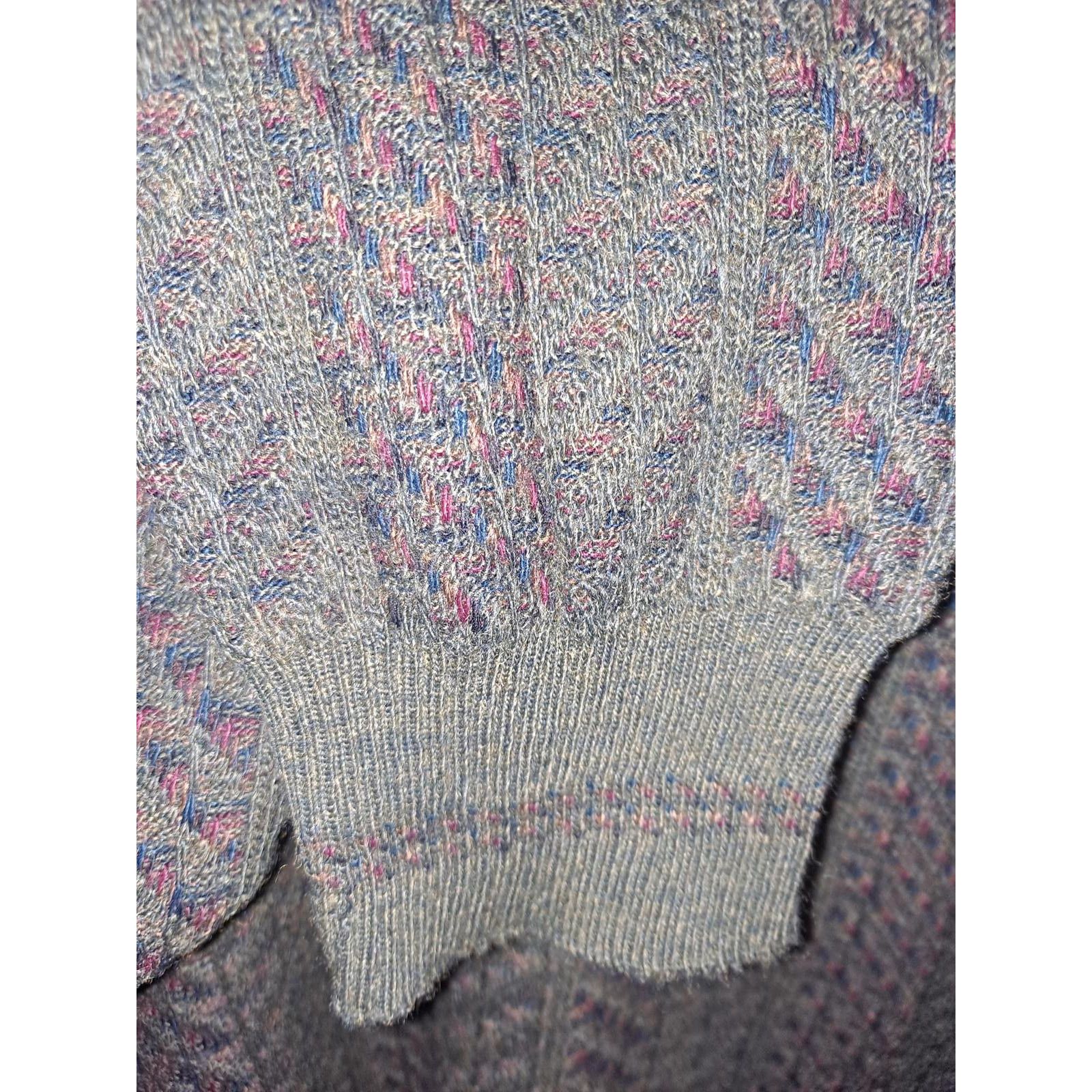 Florence Tricot Florence Tricot Green Blue Red Crew Neck Wool Blend Sweater Size US L / EU 52-54 / 3 - 3 Thumbnail
