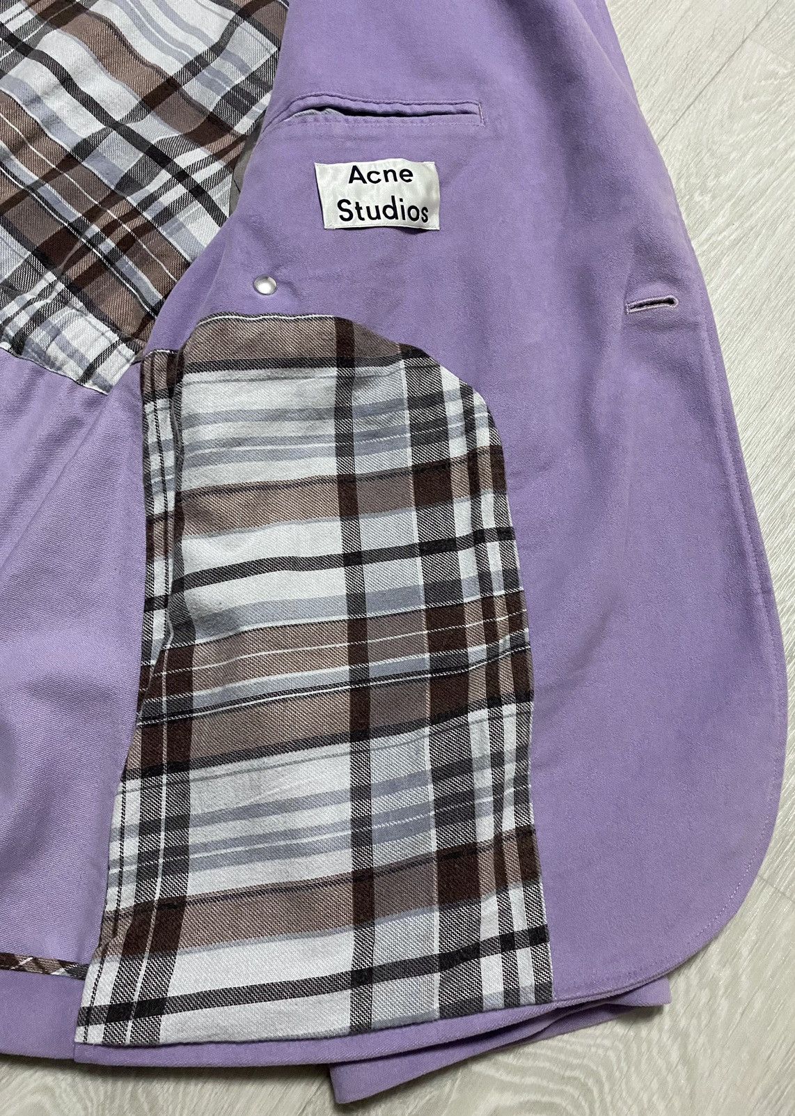 Acne Studios Women’s Oversized Single-breasted Cotton Blazer Light Purple Size ONE SIZE - 17 Thumbnail