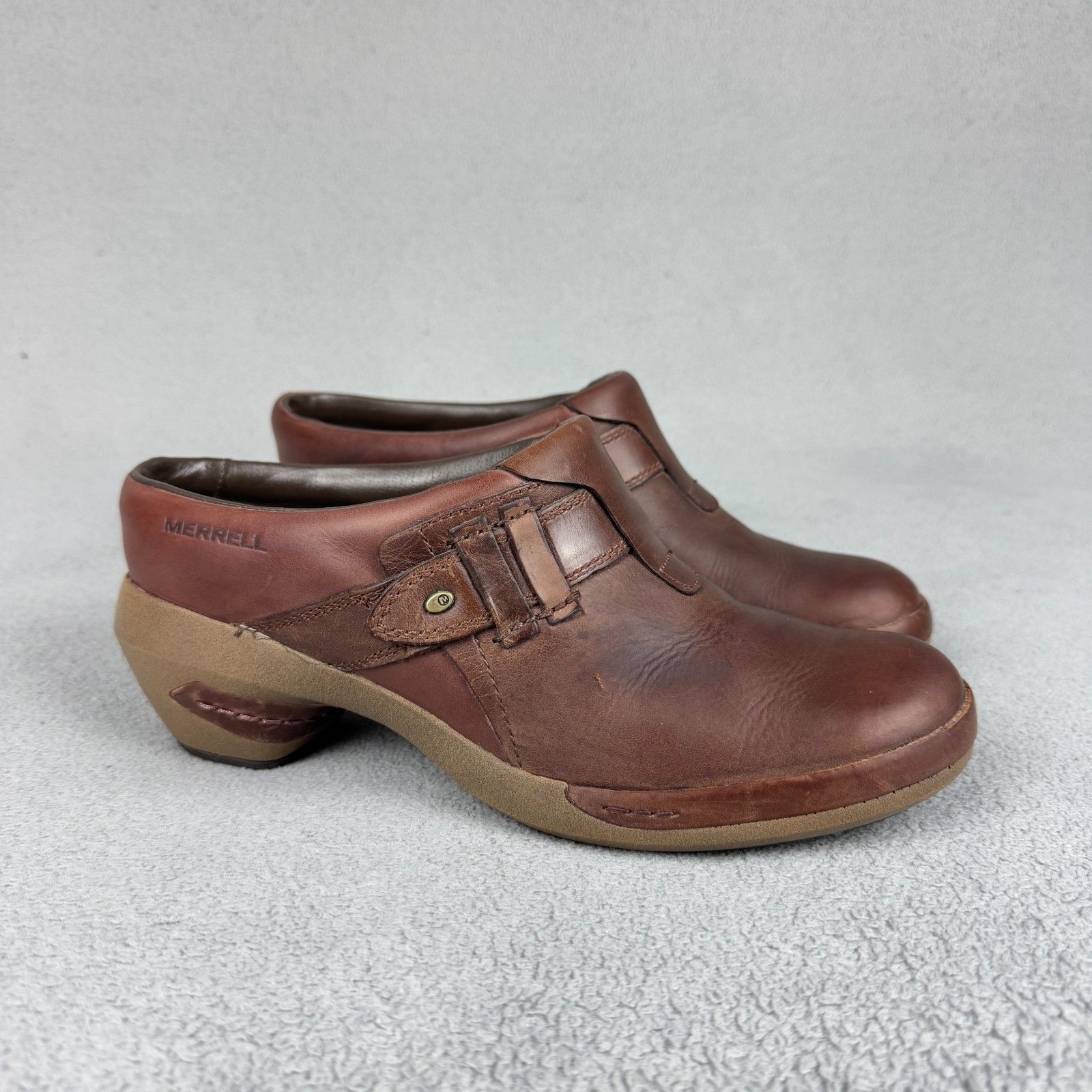 Merrell Merrell Brown Leather Clogs Comfort Slip On Shoes 9.5 Size US 9.5 / IT 39.5 - 4 Thumbnail