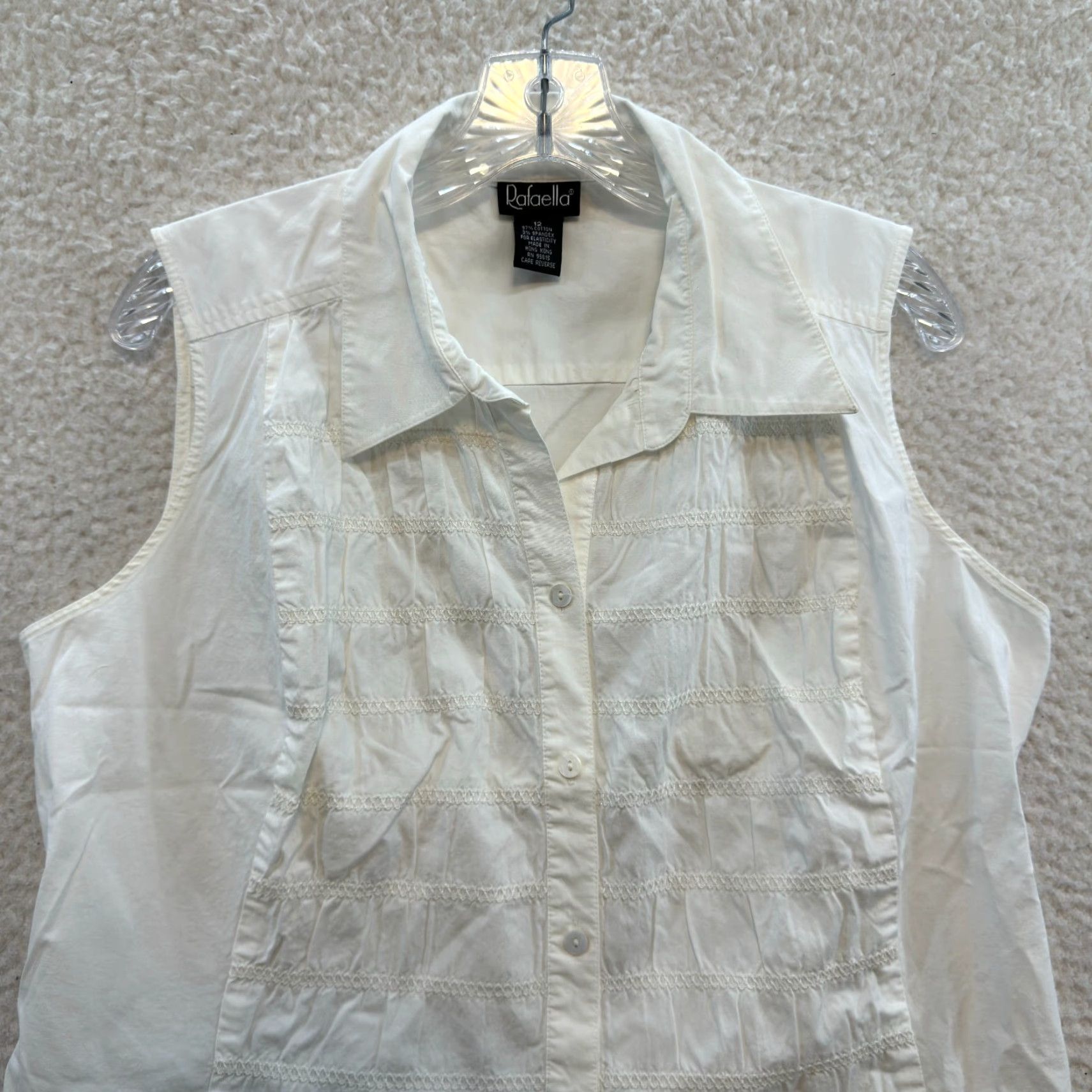 Vintage VINTAGE Y2K Top Button Blouse White 12 Large XL Corpcore Office Fairy Whimsigoth Shirt Mens Womens Girls Boys Size XL / US 12-14 / IT 48-50 - 3 Thumbnail