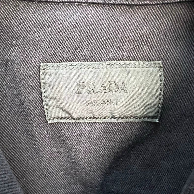Prada Prada Black back embossed triangle label denim short-sleeve Size US L / EU 52-54 / 3 - 3 Thumbnail