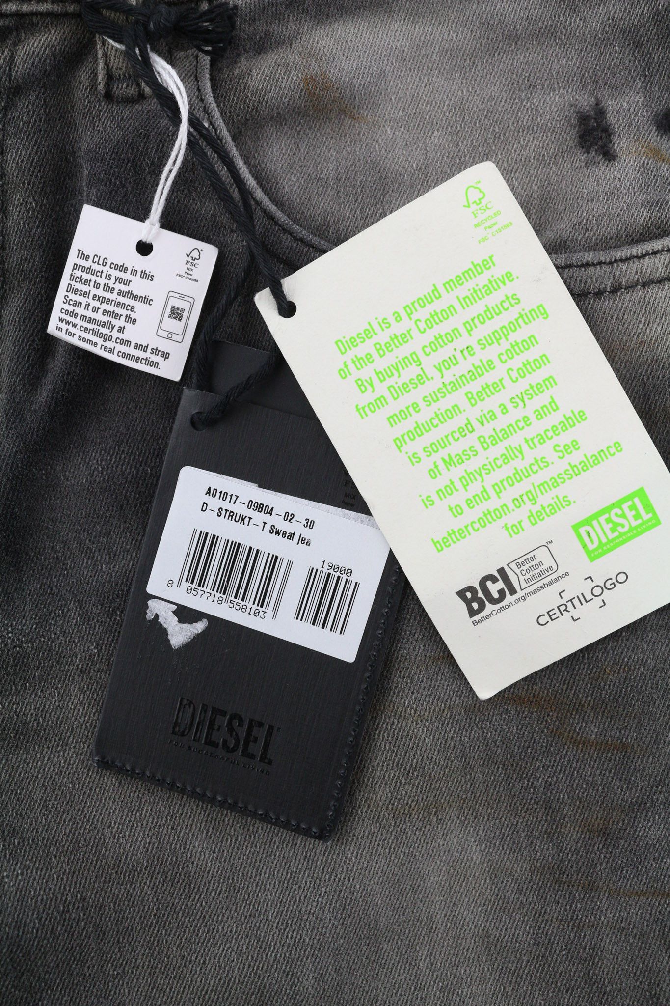 Diesel D-STRUKT JOGG 09B04 W30 Slim Stretch Black 40441 Size US 30 / EU 46 - 7 Thumbnail