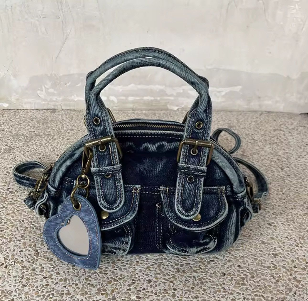 Vintage Designer Retro Vintage Style Y2k Jeans Denim Hand Bag Size ONE SIZE - 1 Thumbnail