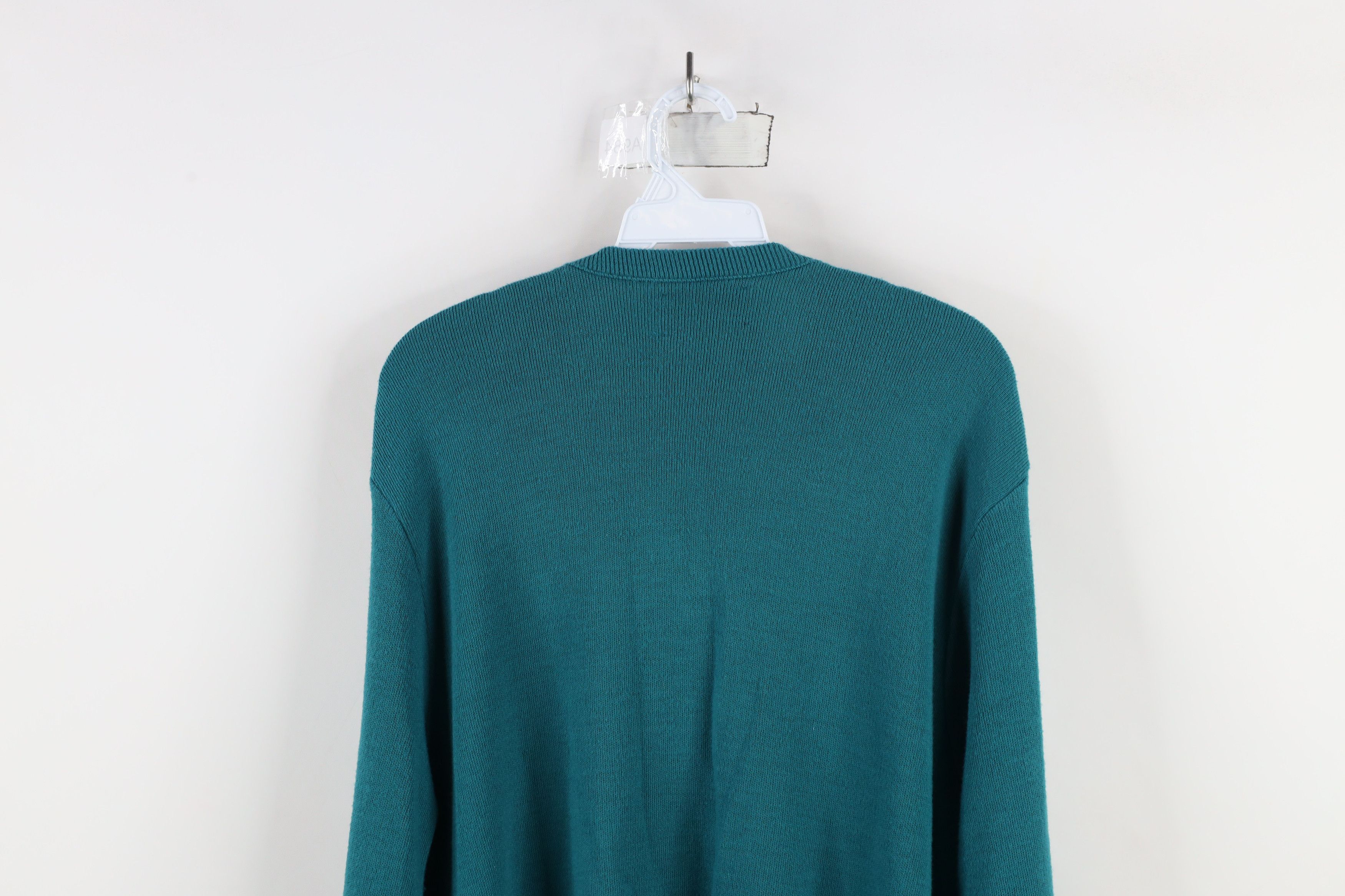 Vintage Vintage 70s Streetwear Knit V-Neck Sweater Teal Acrylic USA Size US XL / EU 56 / 4 - 9 Thumbnail