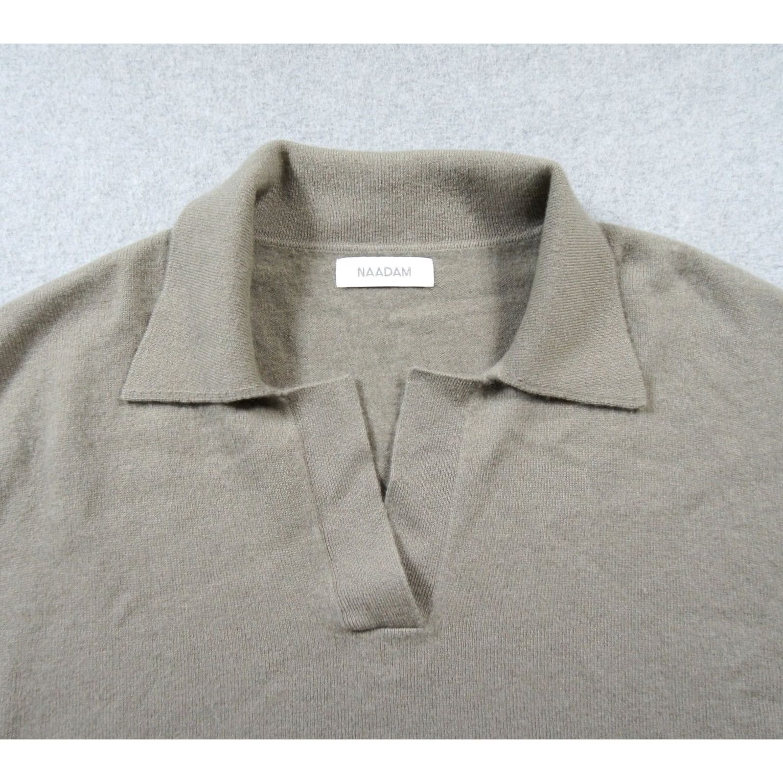 J.Crew NAADAM Sweater Womens Medium Gray Knit Long Sleeve Collared Cashmere Ladies Size M / US 6-8 / IT 42-44 - 2 Thumbnail