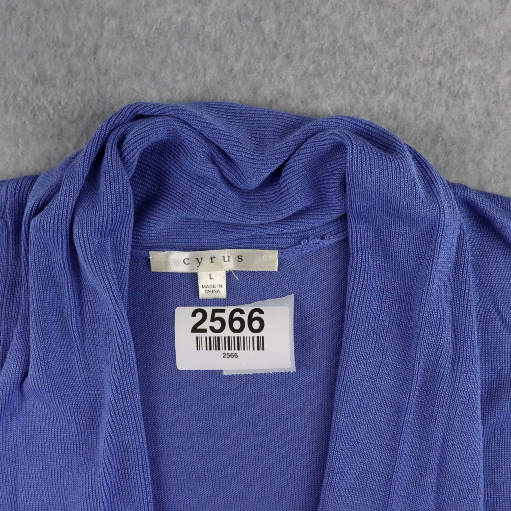 Vintage CYRUS Womens Cardigan Blue Large Long Sleeve Open-Front Draped Sweater Size L / US 10 / IT 46 - 3 Thumbnail