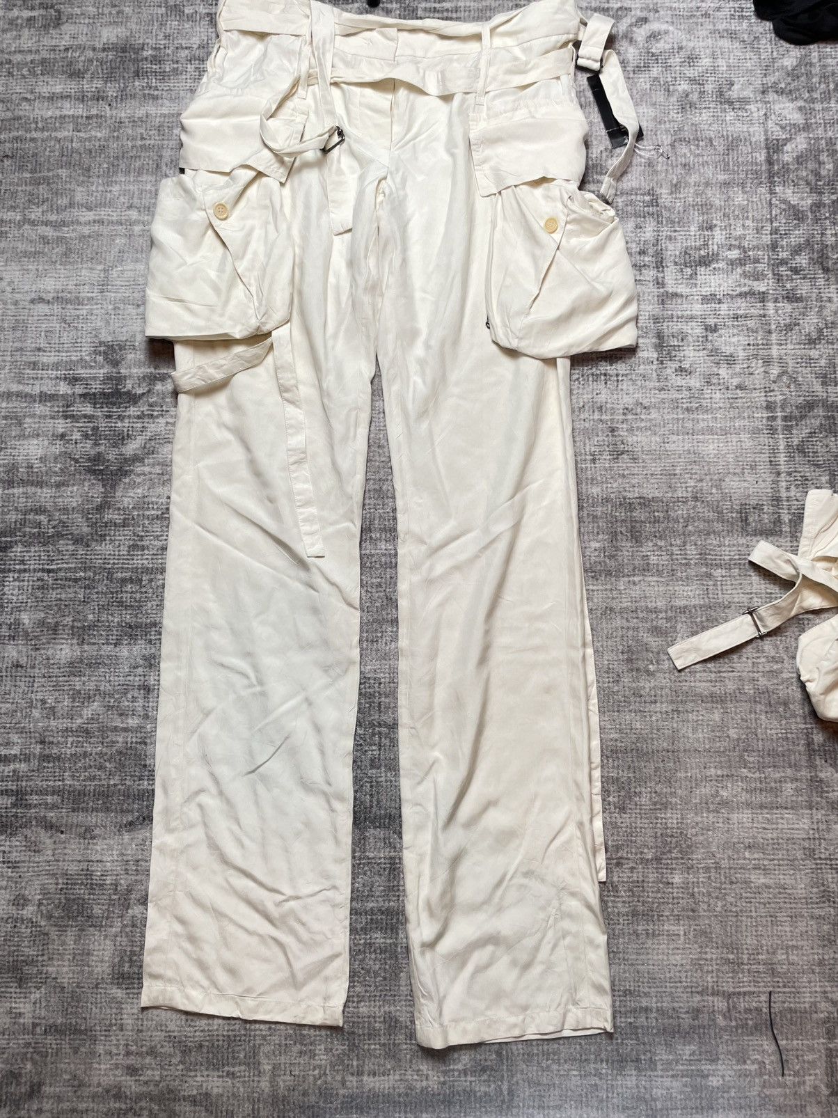 Ann Demeulemeester Ann Demeulemeester Silk Cargo Bondage Pants Size US 32 / EU 48 - 13 Thumbnail