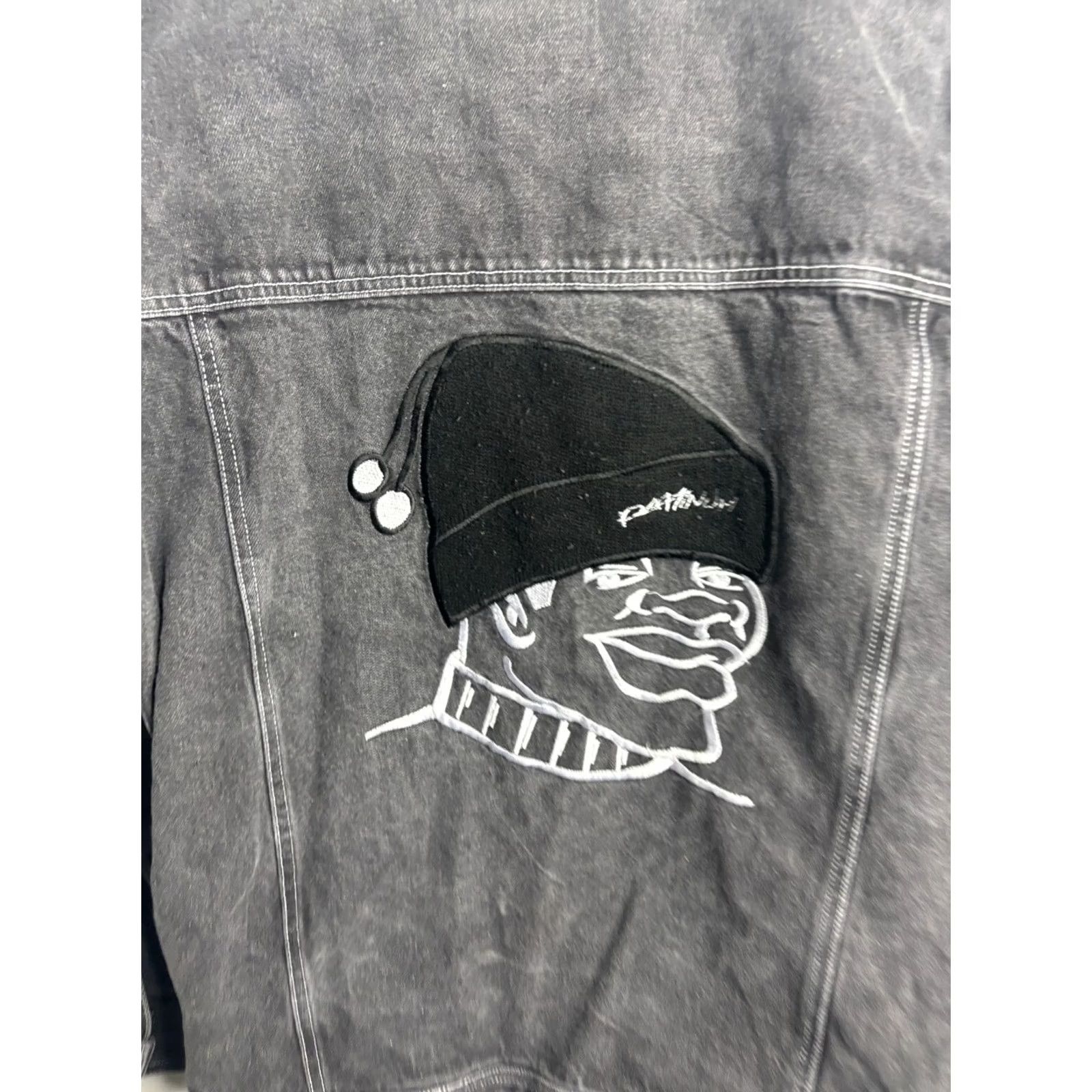 Denime Boom Jacket Vest Denim L Men’s Size L Black Hip Hop Trucker BXJ 90s Classic Outdoor Style Size US 33 - 2 Thumbnail