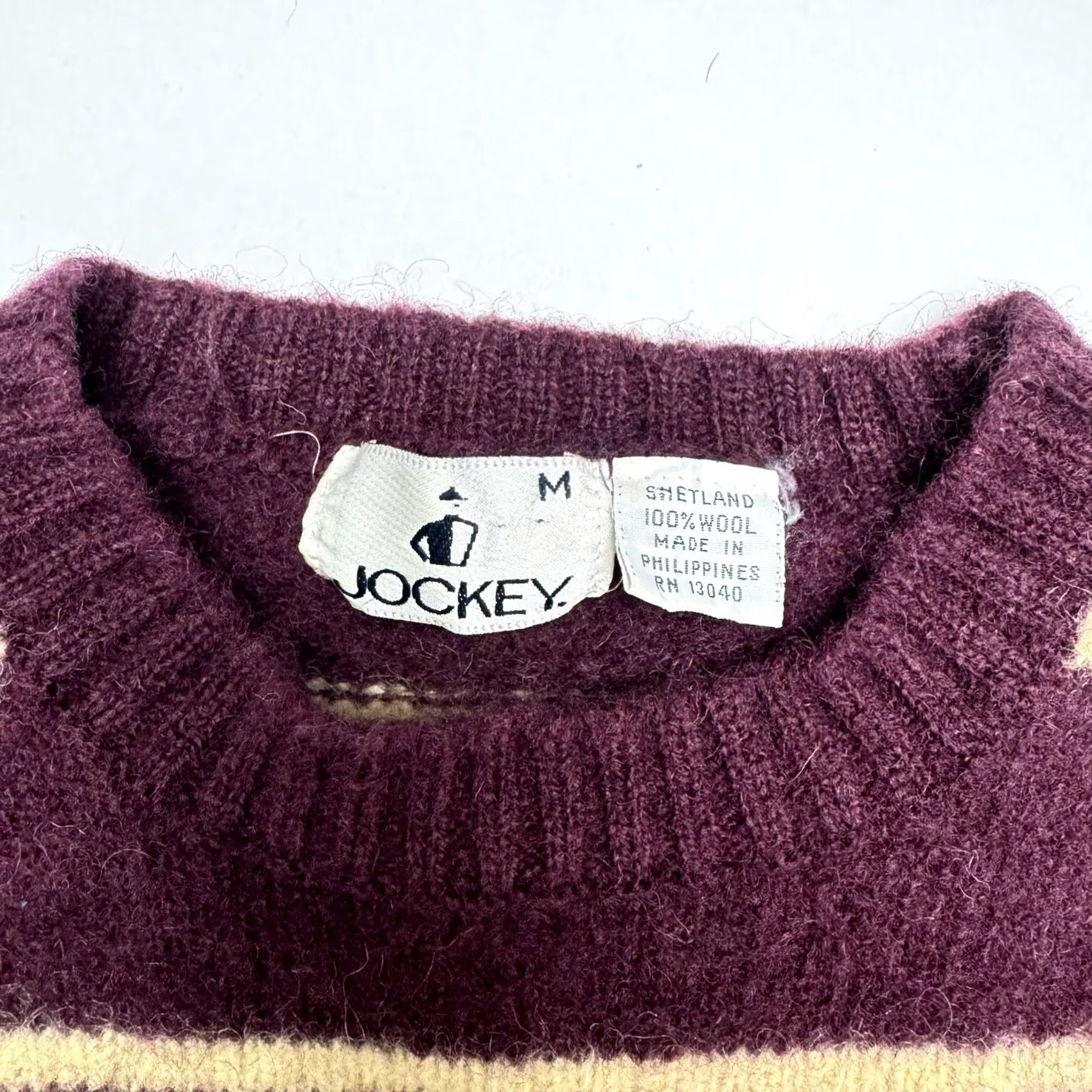 Jockey Jockey Wool Sweater Purple 90s Crew Neck M Womens VTG Pullover Size M / US 6-8 / IT 42-44 - 2 Thumbnail