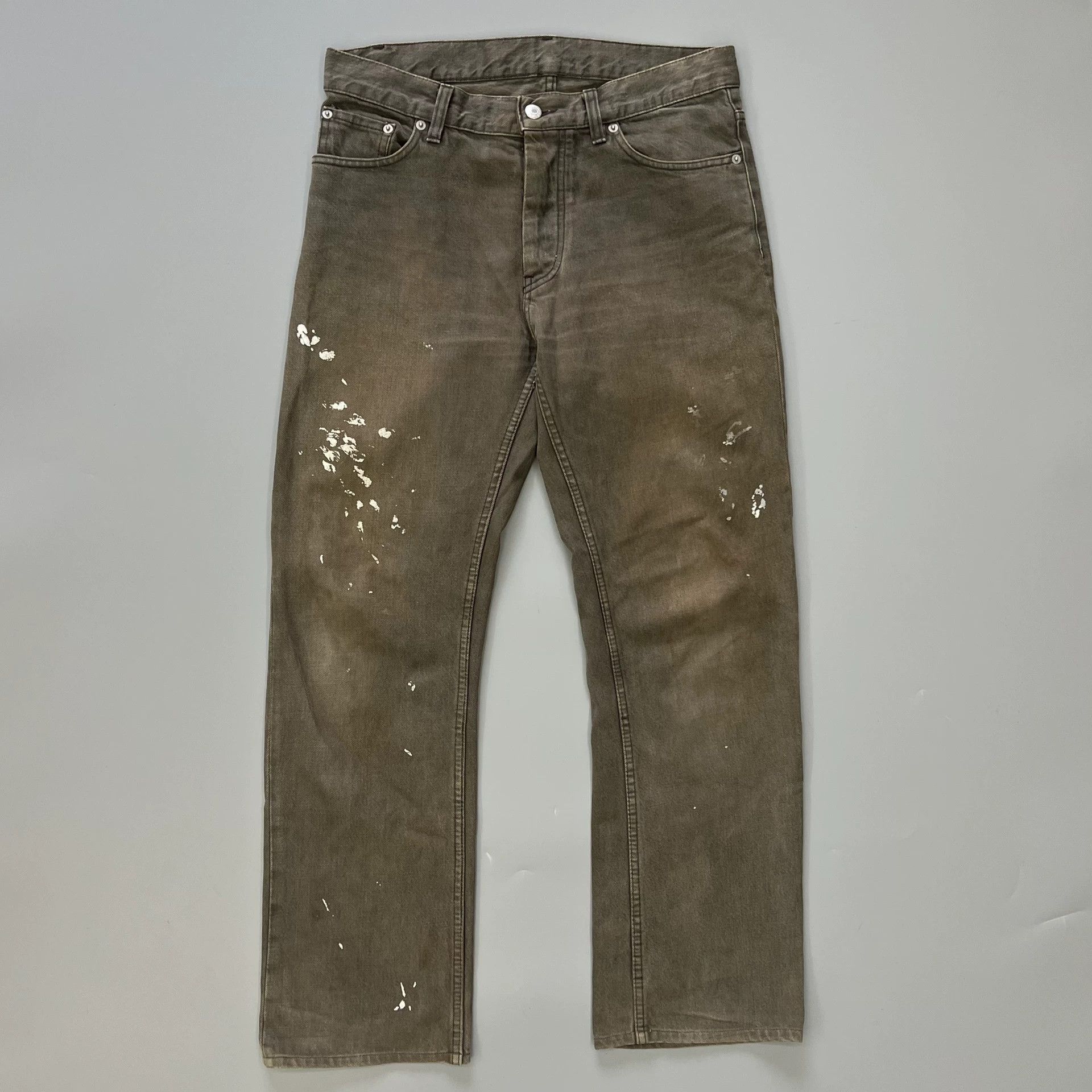 Helmut Lang Helmut lang Mud dyeing, water washing, brown ash splash ink Size US 30 / EU 46 - 1 Thumbnail