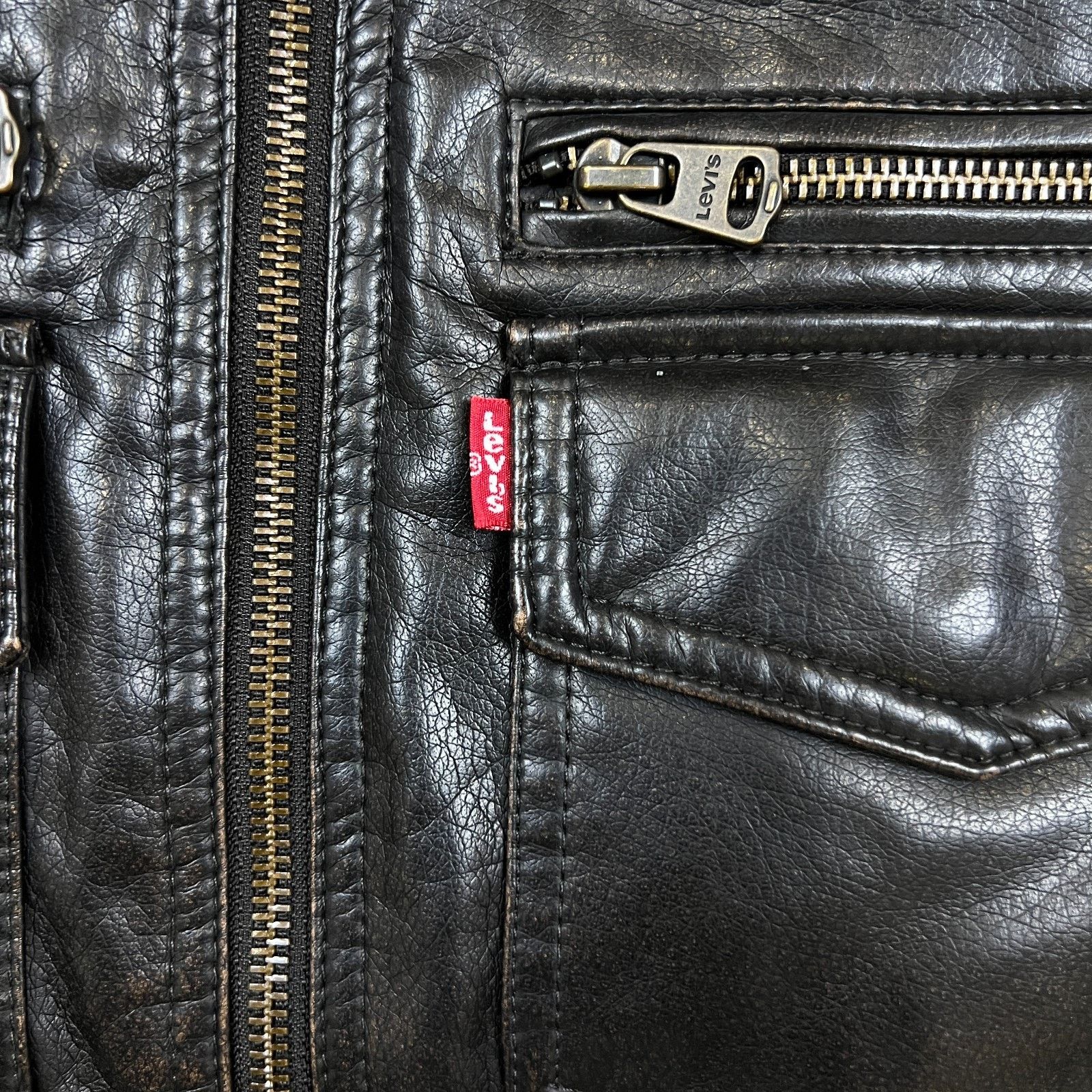 Levi's × Vintage Levi's Faux Leather Jacket Small Aviator Bomber Sherpa Lined Size US S / EU 44-46 / 1 - 4 Thumbnail