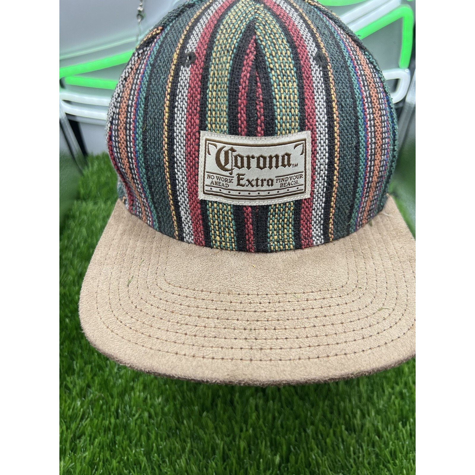 Other Vintage Corona Extra Beer Aztec All Over Print Cap Knit Size 32 - 2 Thumbnail