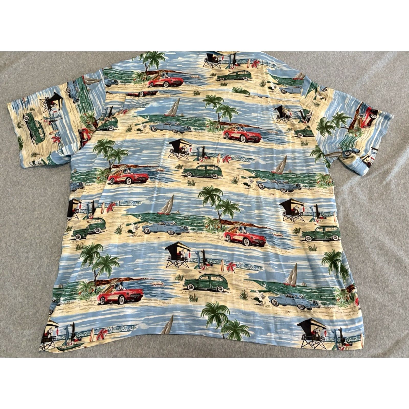 Disney Disney Button-Up Hawaiian Shirt Mickey Pluto Goofy 2XL Mens Multicolor Ocean Beach Cartoon 90s Size US XXL / EU 58 / 5 - 6 Thumbnail