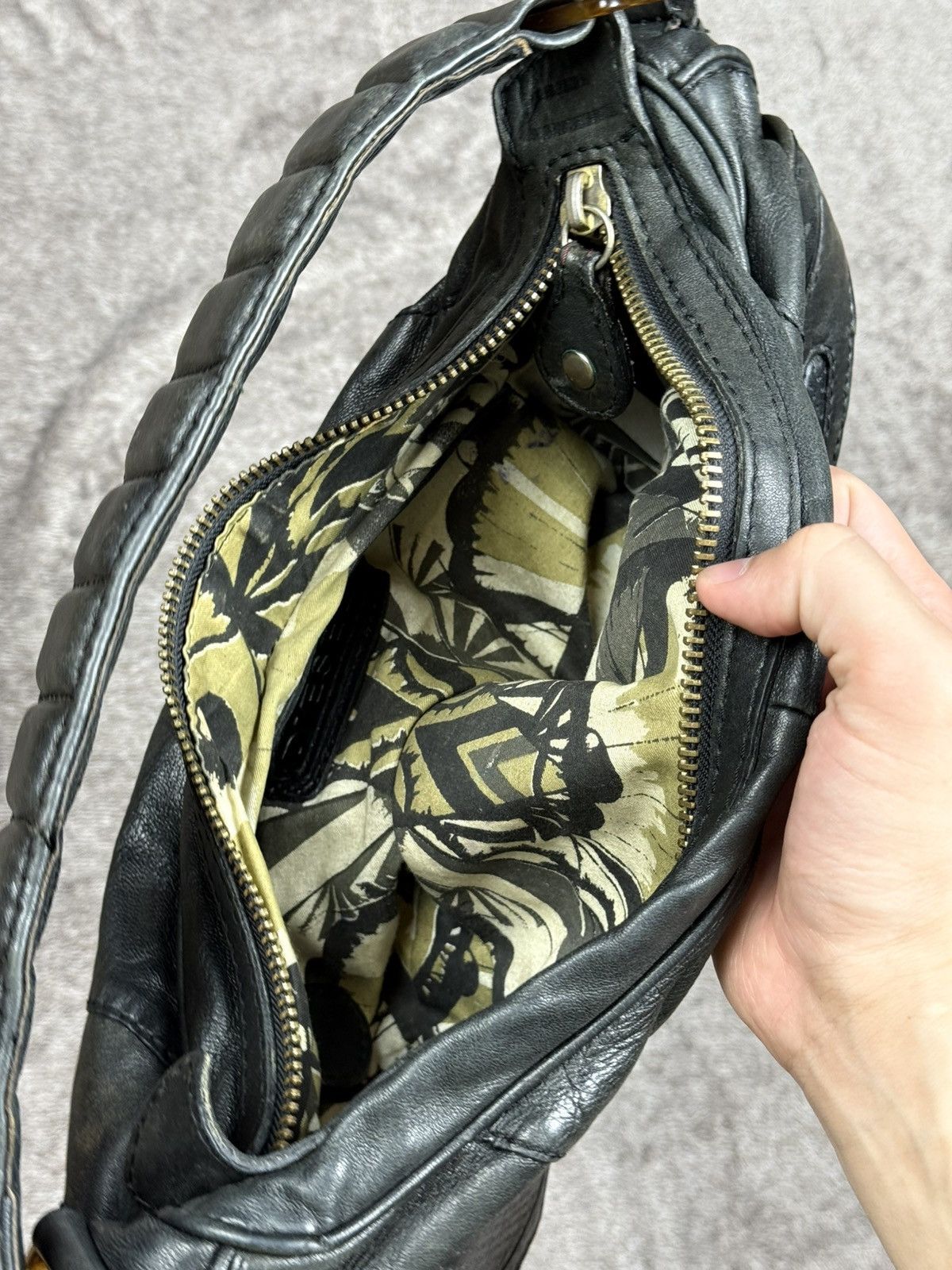 Diesel Vintage Diesel Black Leather Biker Shoulder Bag Size ONE SIZE - 16 Thumbnail