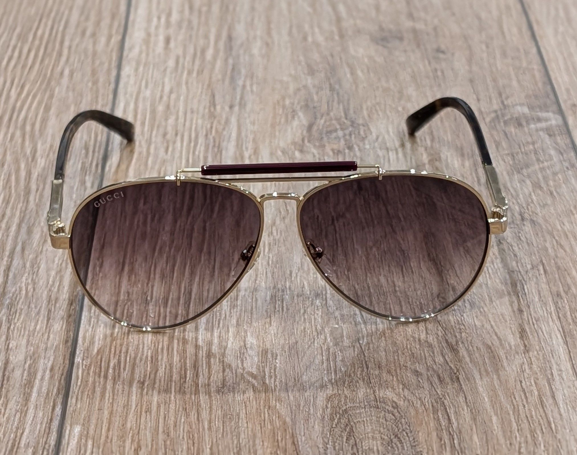 Gucci $520 Mens Authentic GUCCI 61mm Aviator Sunglasses Rutenium Size ONE SIZE - 1 Thumbnail