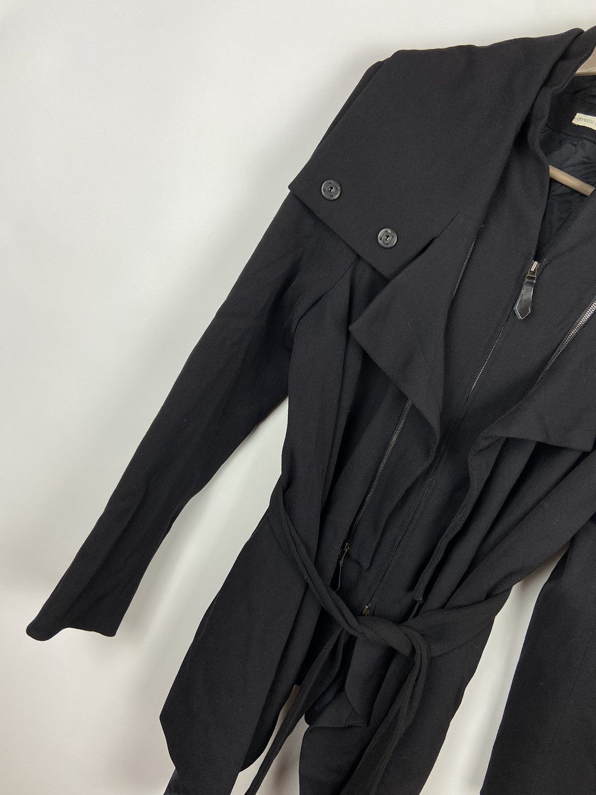 Annette Gortz × Designer Annette Gortz Asymmetrical Zip Black Women Wool Jacket Sz 40 Size S / US 4 / IT 40 - 6 Thumbnail