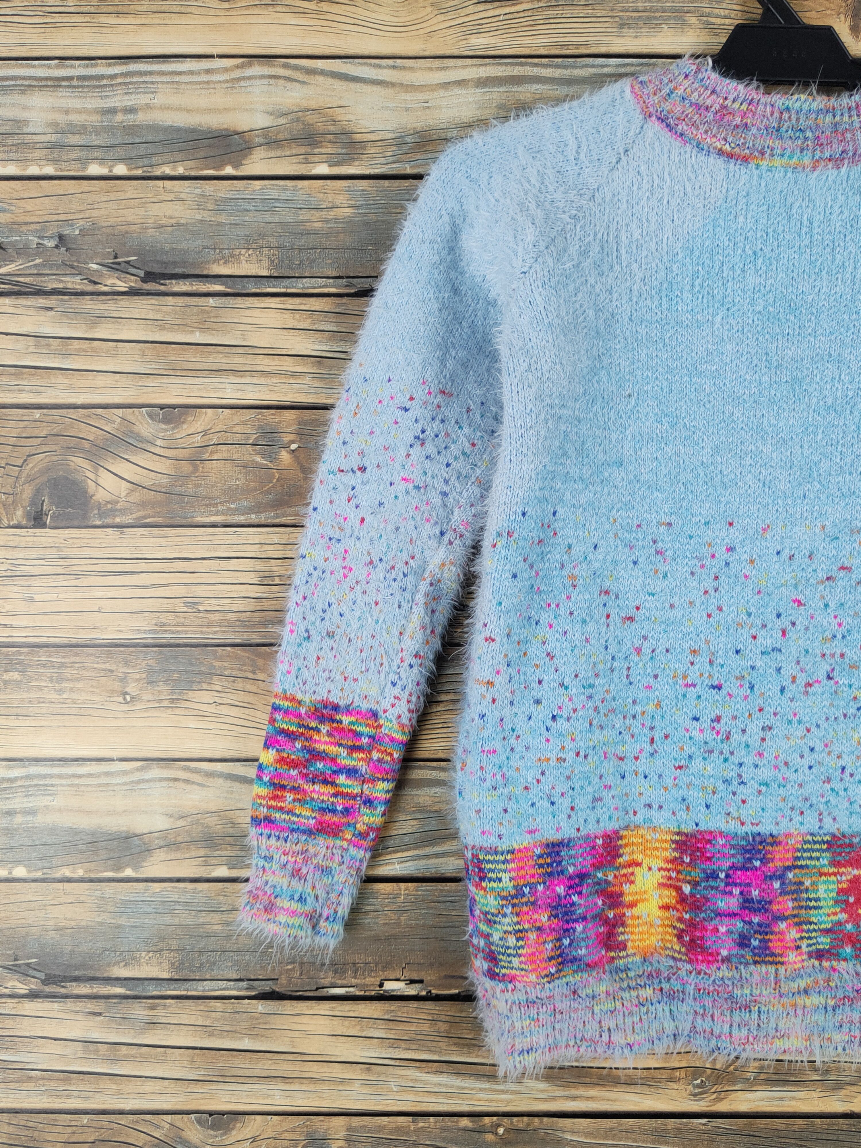 Japanese Brand × Vintage Japanese Brand Blue Shag Shaggy Fur Mohair Knitwear #W2146 Size S / US 4 / IT 40 - 8 Thumbnail