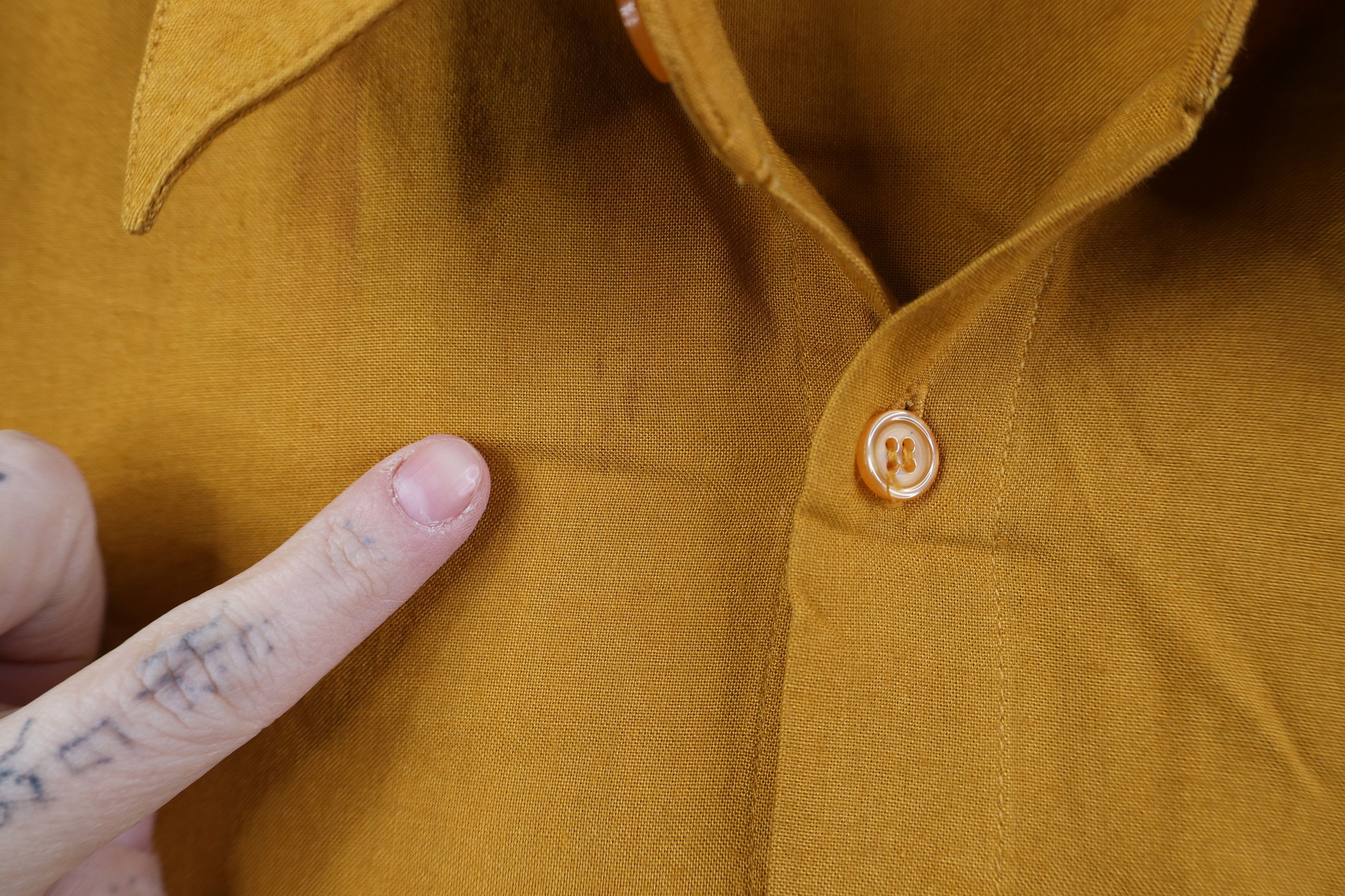 Vintage Vintage 90s Streetwear Pigment Dye Button Shirt Orange Size US L / EU 52-54 / 3 - 5 Thumbnail