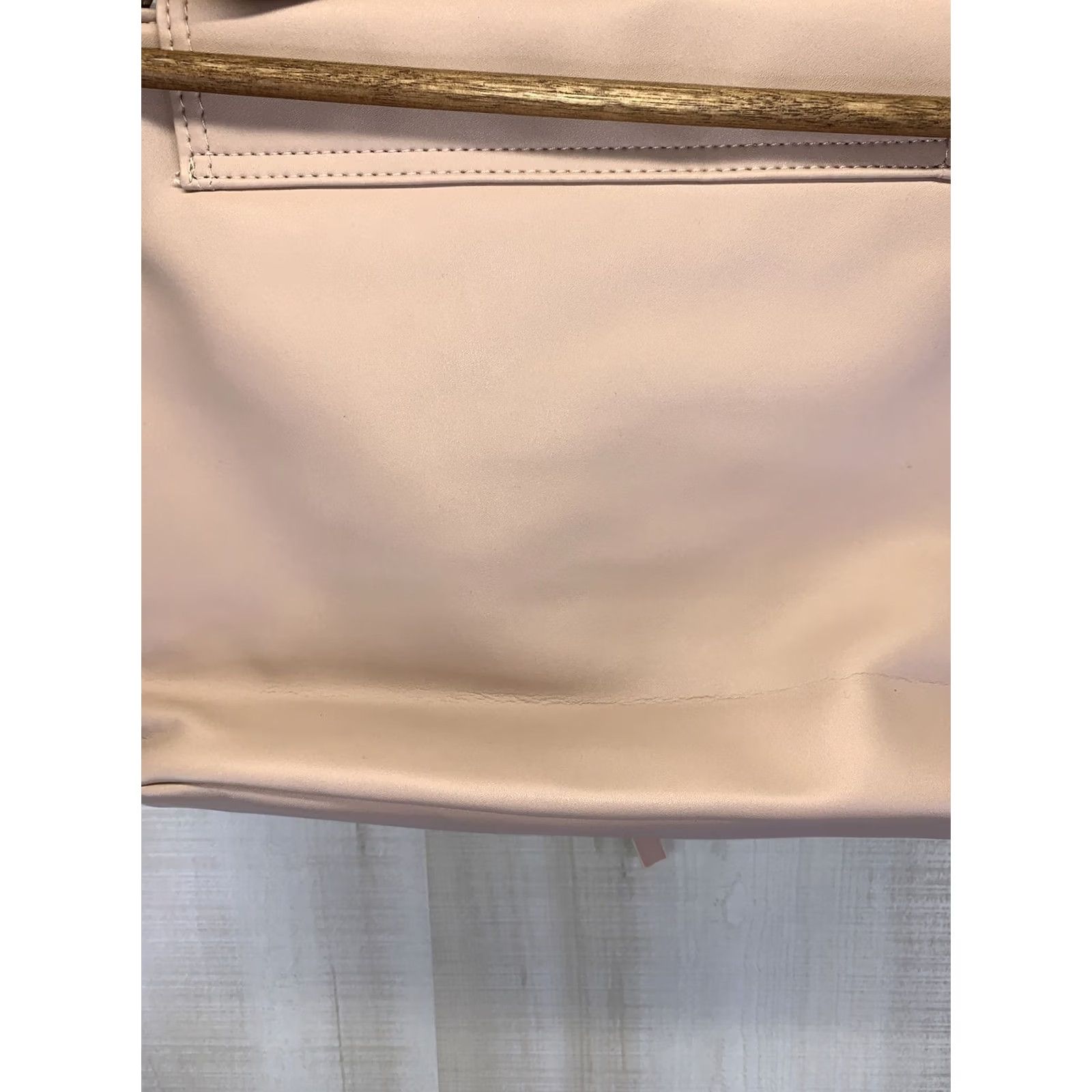 Vintage Womens Faux Leather Blush Pink Purse Satchel Bag Shoulder Bag-6209 Size ONE SIZE - 4 Thumbnail