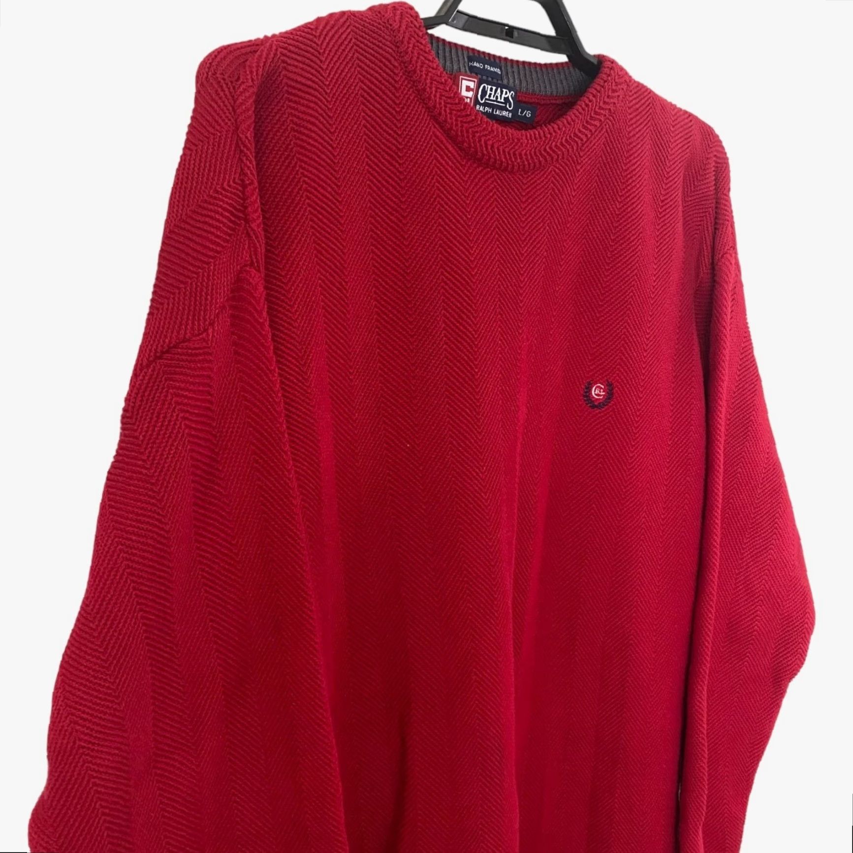 Ralph Lauren VINTAGE Ralph Lauren Chaps Crewneck Sweater Red Men L Knitwear Pullover 90s Classic Preppy Embroidered Logo Size US L / EU 52-54 / 3 - 4 Thumbnail