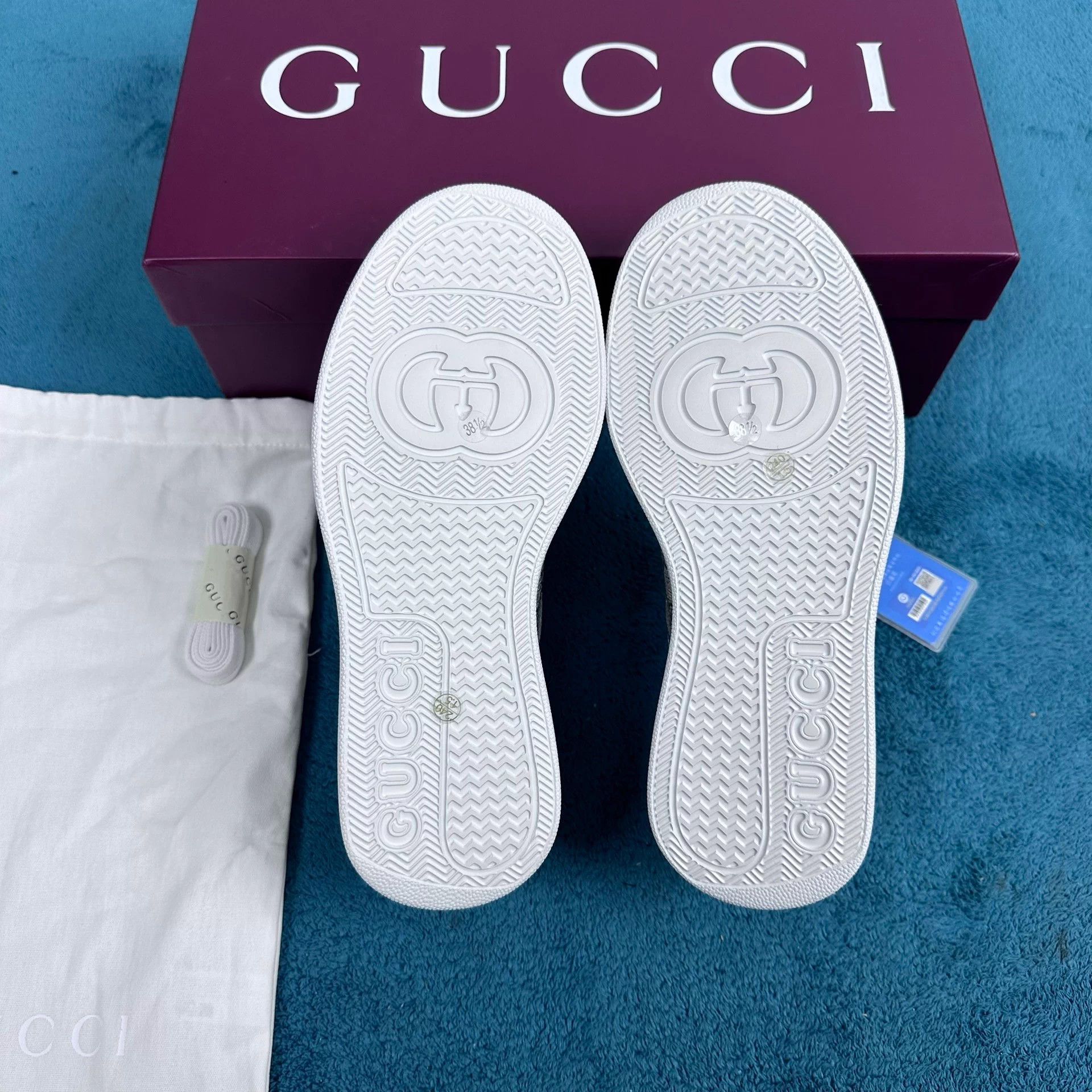 Gucci Gucci GG Supreme leather platform low-top silver Size US 7.5 / IT 37.5 - 5 Thumbnail