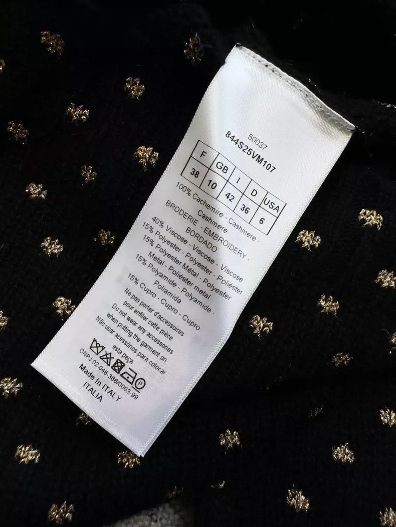 Dior Dior Black Gold Embroidered Knit Top-2506 Size M / US 6-8 / IT 42-44 - 5 Thumbnail