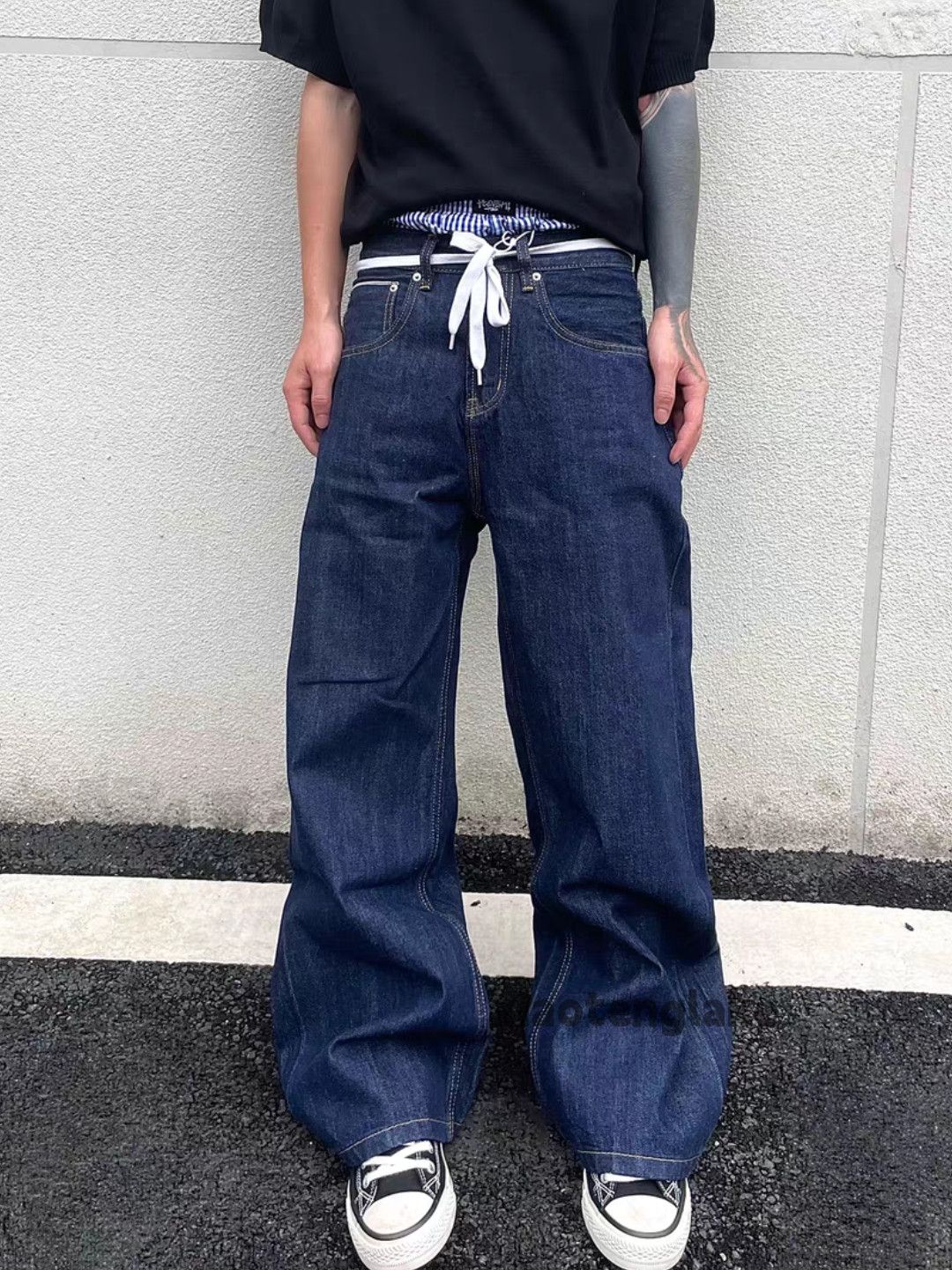 Jean Utility punk yuppie loose baggy flared hiphop jeans Size US 32 / EU 48 - 2 Thumbnail