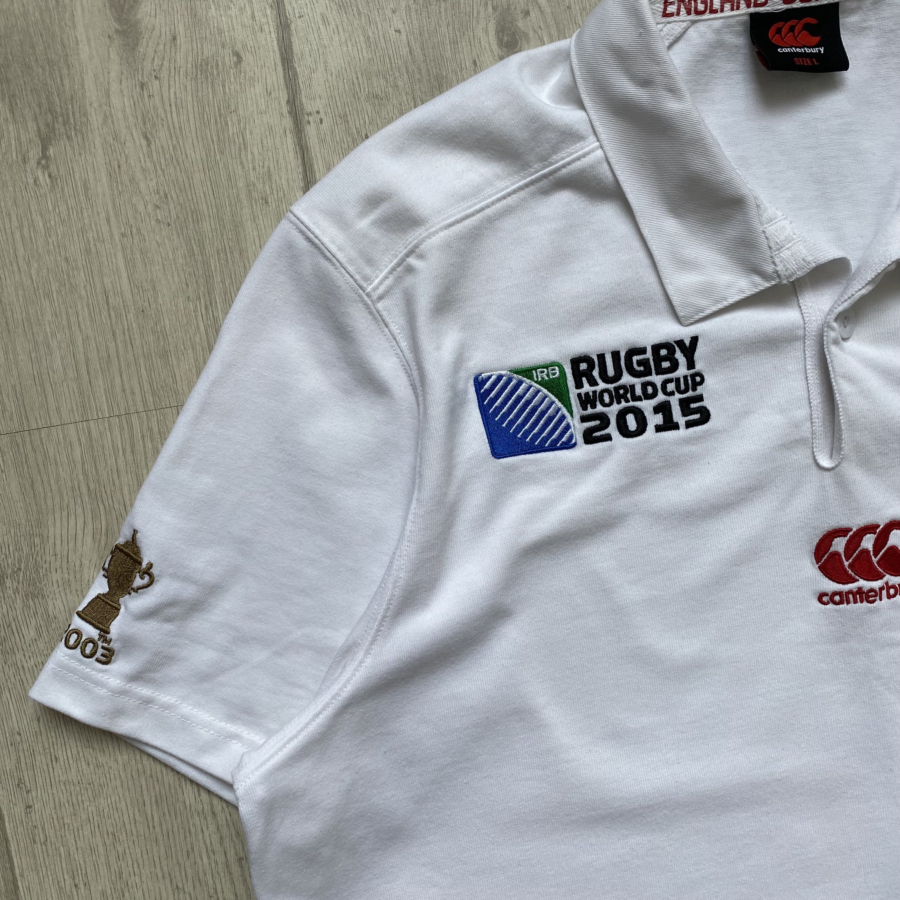 Cotton Traders 🏈 Drill England Rugby jersey Polo tee Canterbury Blockore Size US L / EU 52-54 / 3 - 4 Thumbnail