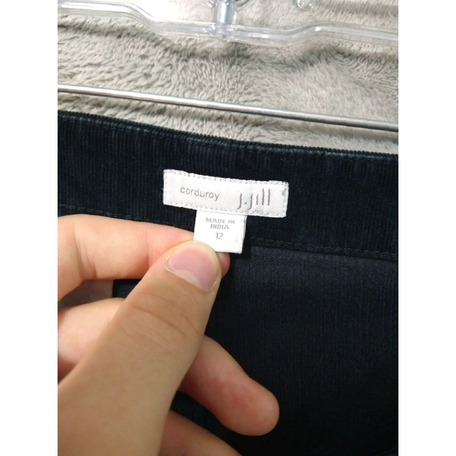 J. Jill J. Jill Womens Pants 12 Black Corduroy Straight Leg Mid Rise Stretch Chino Casual Size 34" / US 12 / IT 48 - 7 Thumbnail